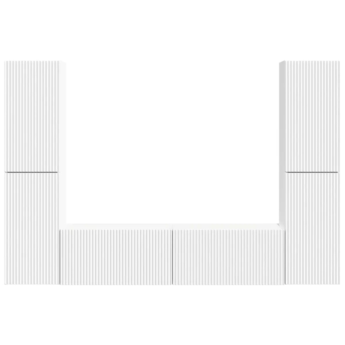TV Cabinet Set 6 pcs White Entertainment Centre Storage Unit Shelves Drawers