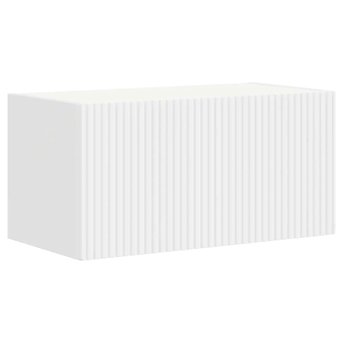 8-Piece White Engineered Wood TV Cabinet Set