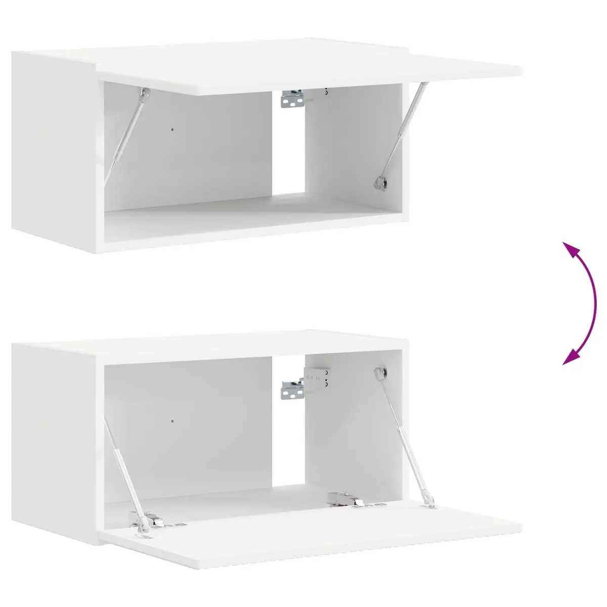 8-Piece White Engineered Wood TV Cabinet Set