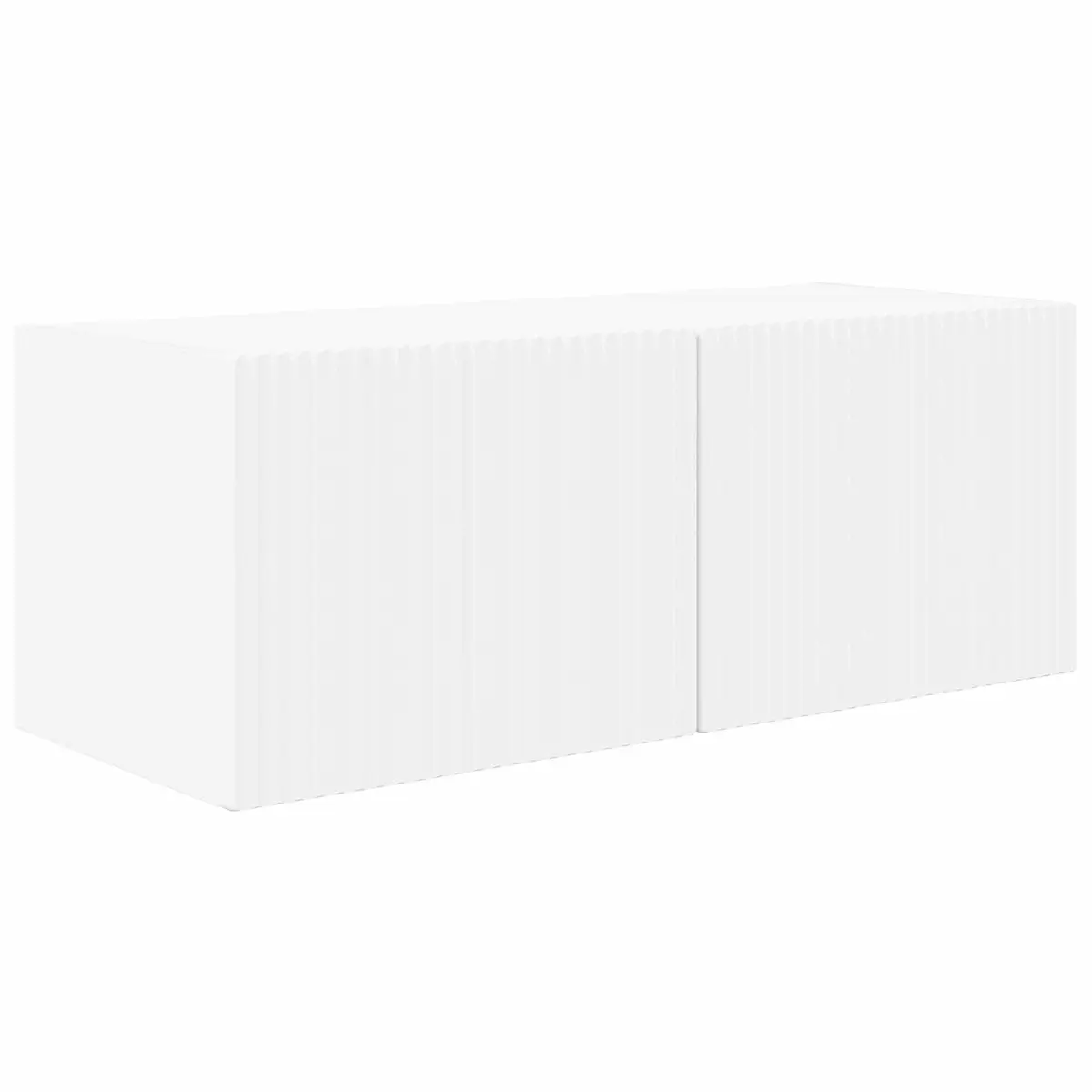 White Wall-Mounted TV Cabinet with 8 Storage Units