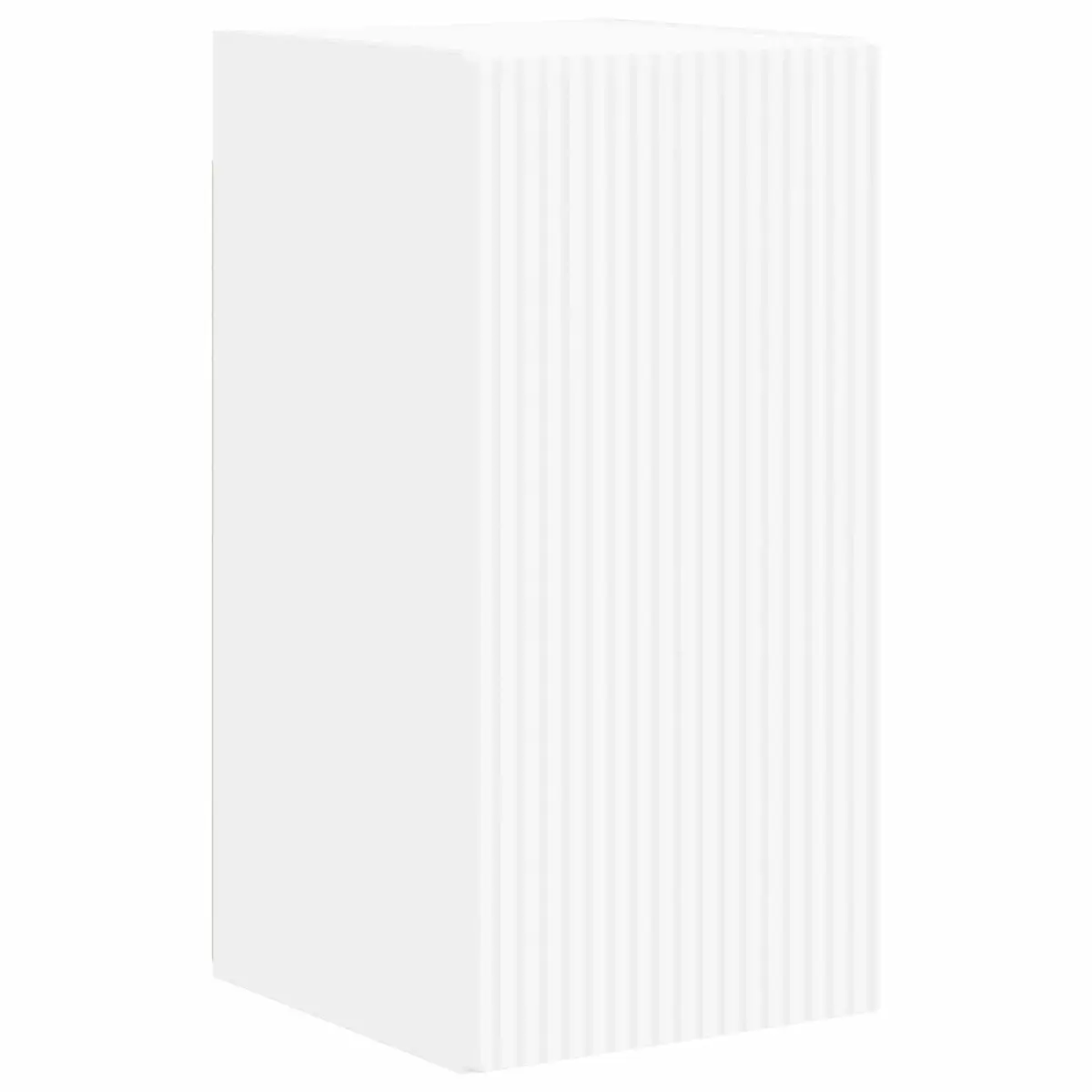 White Wall-Mounted TV Cabinet with 8 Storage Units