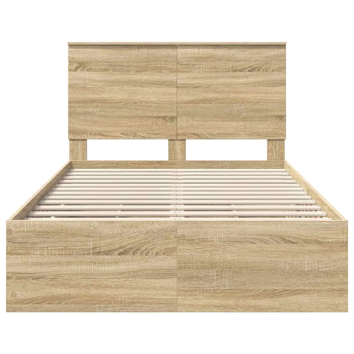 Bed Frame Engineered Wood 135 x 190 cm Sonoma Oak Modern