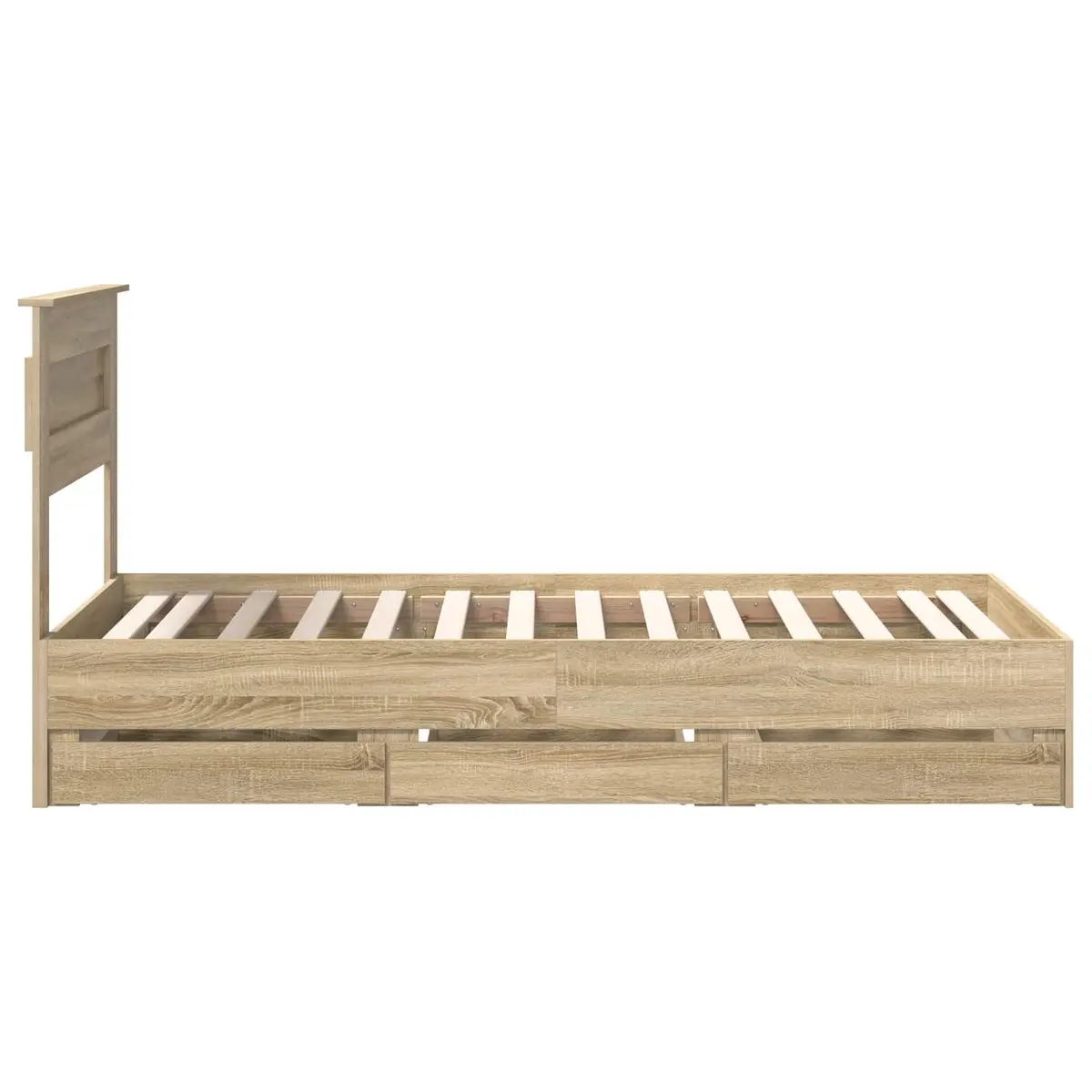 Bed Frame Engineered Wood 90 x 190 cm Sonoma Oak Modern