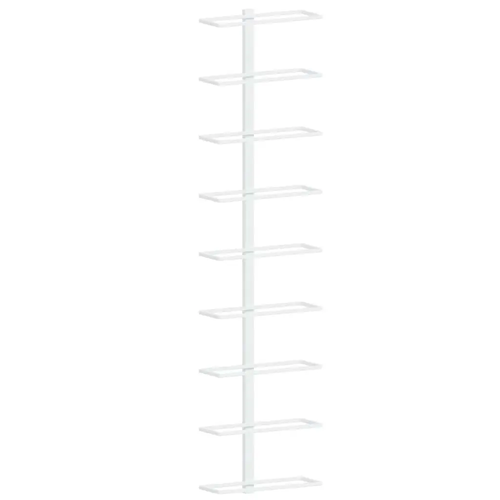 Wall-Mounted Wine Rack for 9 Bottles in White