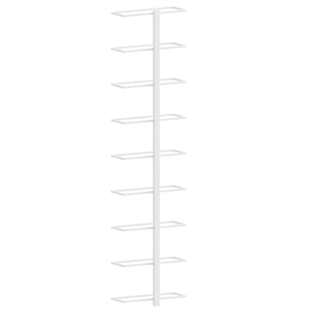 Wall-Mounted Wine Rack for 9 Bottles in White