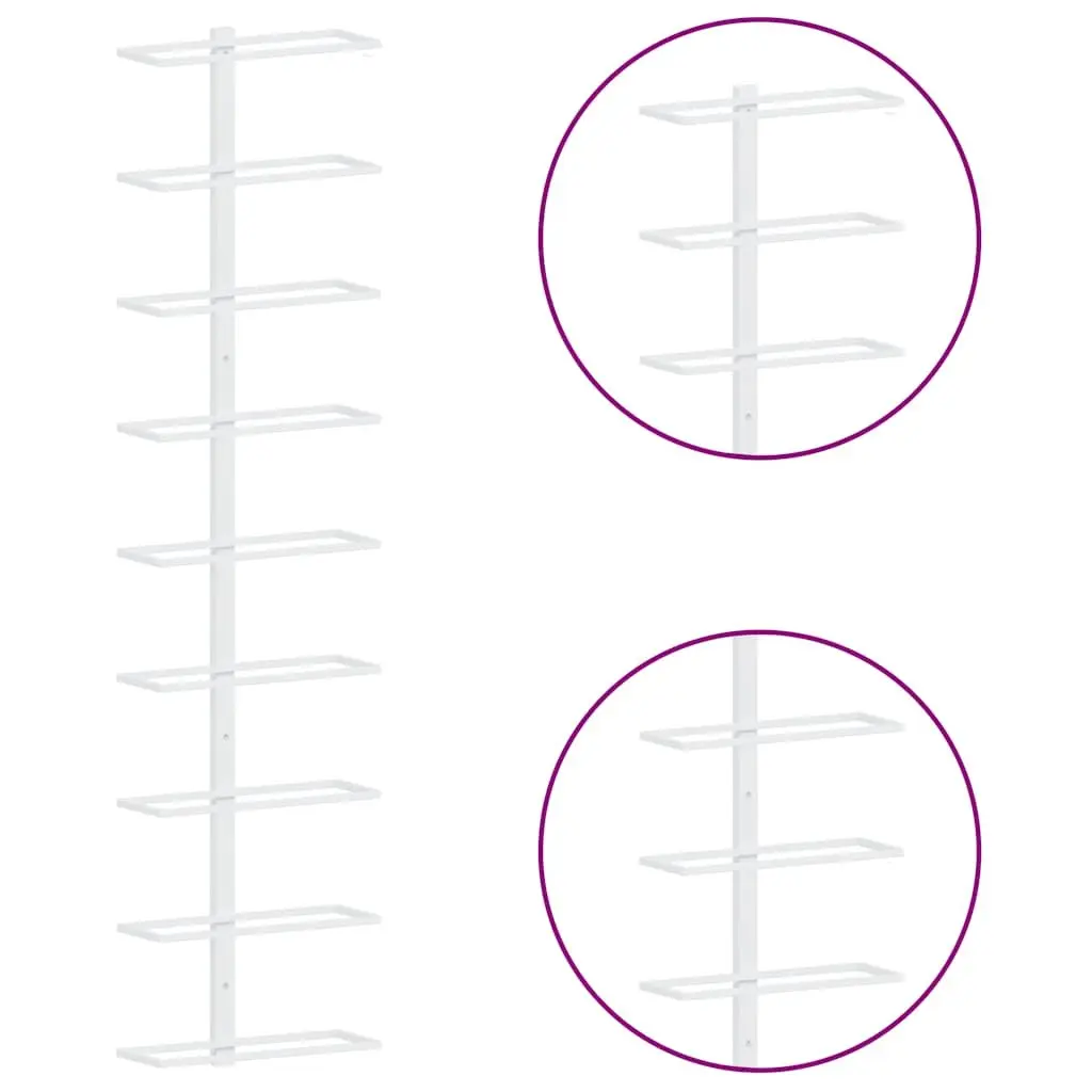 Wall-Mounted Wine Rack for 9 Bottles in White