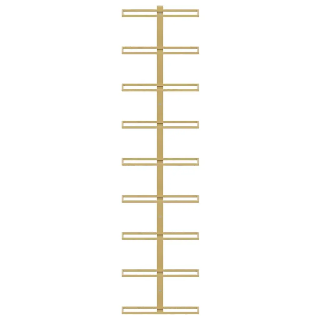 Gold Iron Wall-mounted Wine Rack for 9 Bottles