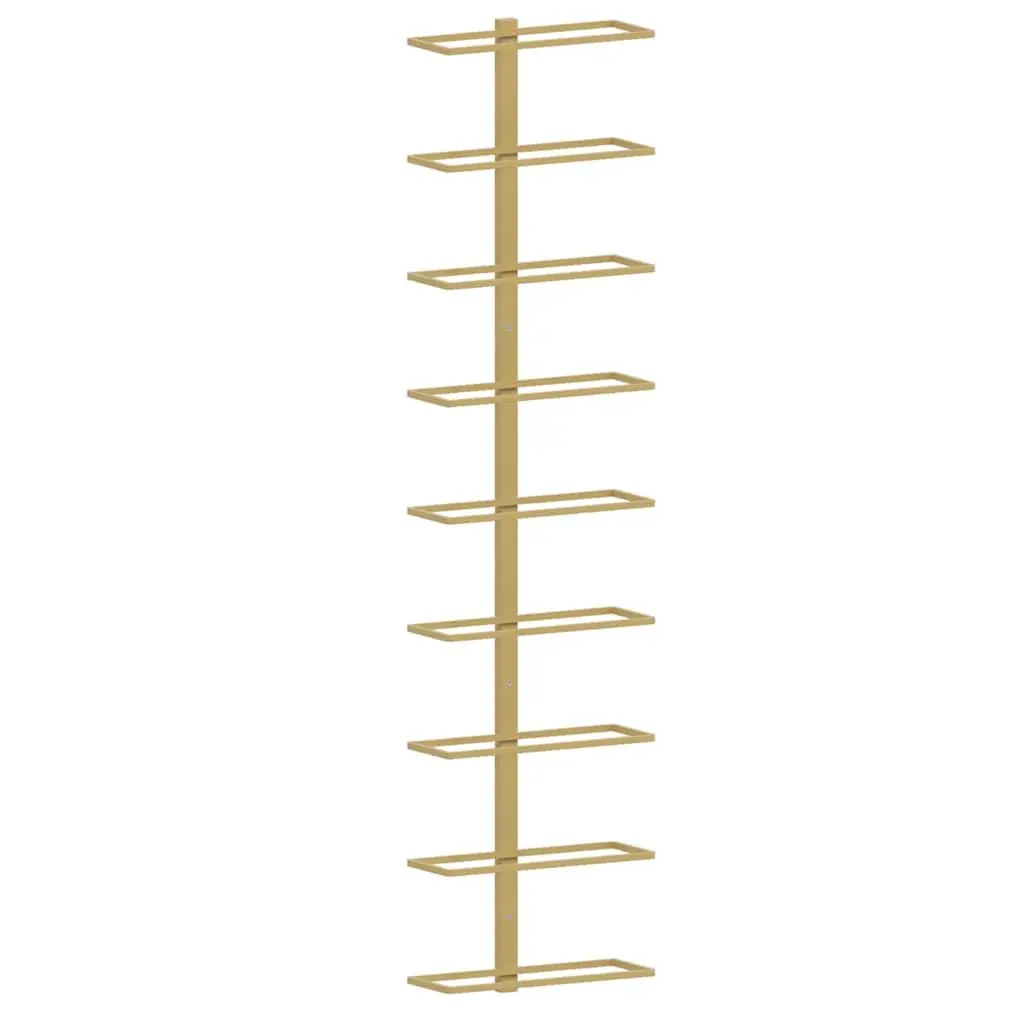Gold Iron Wall-mounted Wine Rack for 9 Bottles