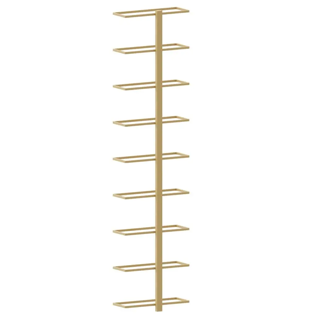 Gold Iron Wall-mounted Wine Rack for 9 Bottles