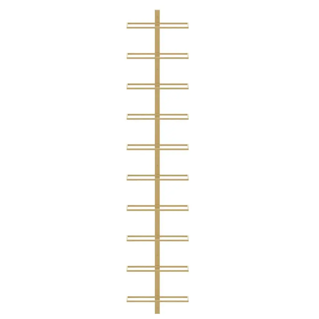 Gold Metal Wall-mounted Wine Rack for 10 Bottles
