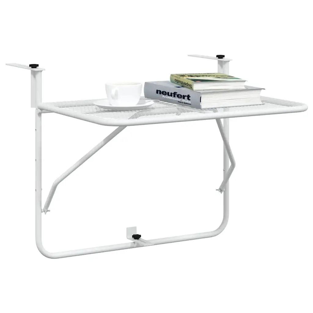 White Foldable Balcony Table for Outdoor Spaces