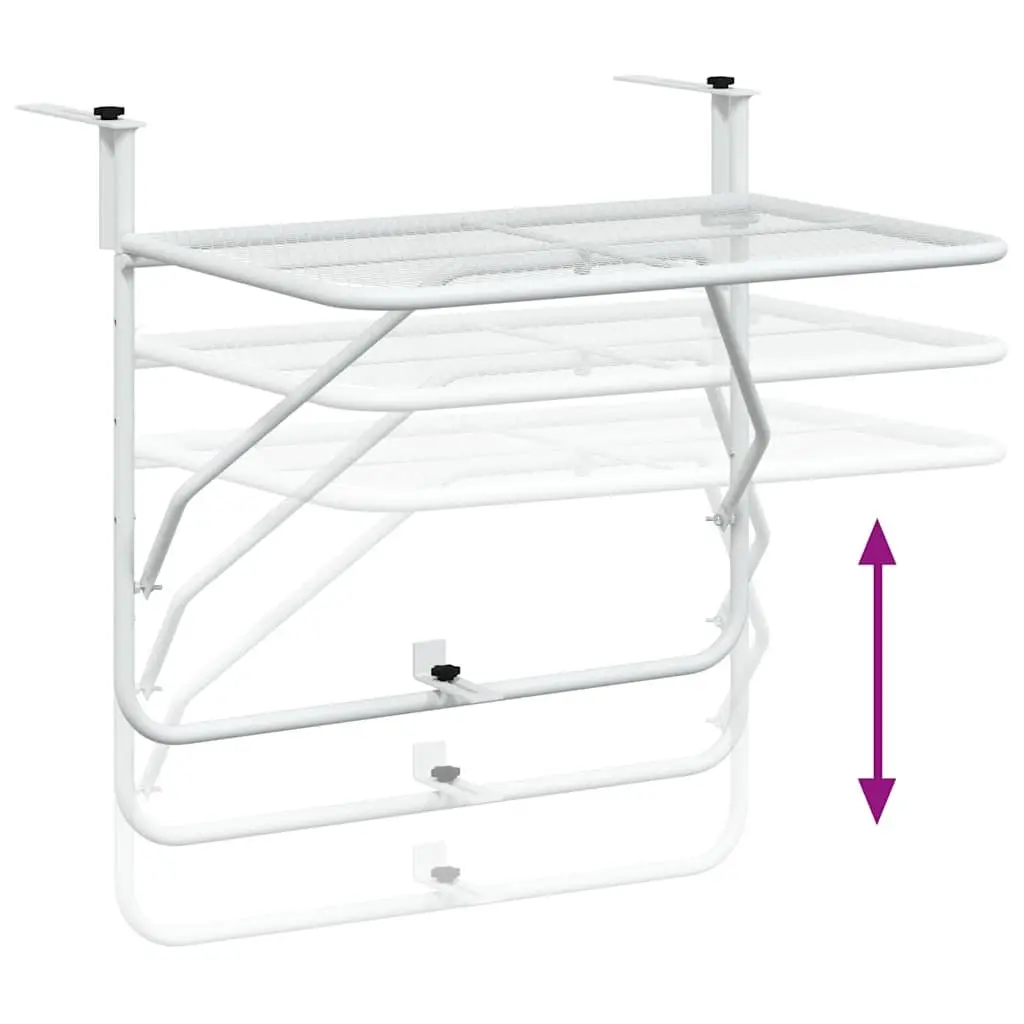 White Foldable Balcony Table for Outdoor Spaces