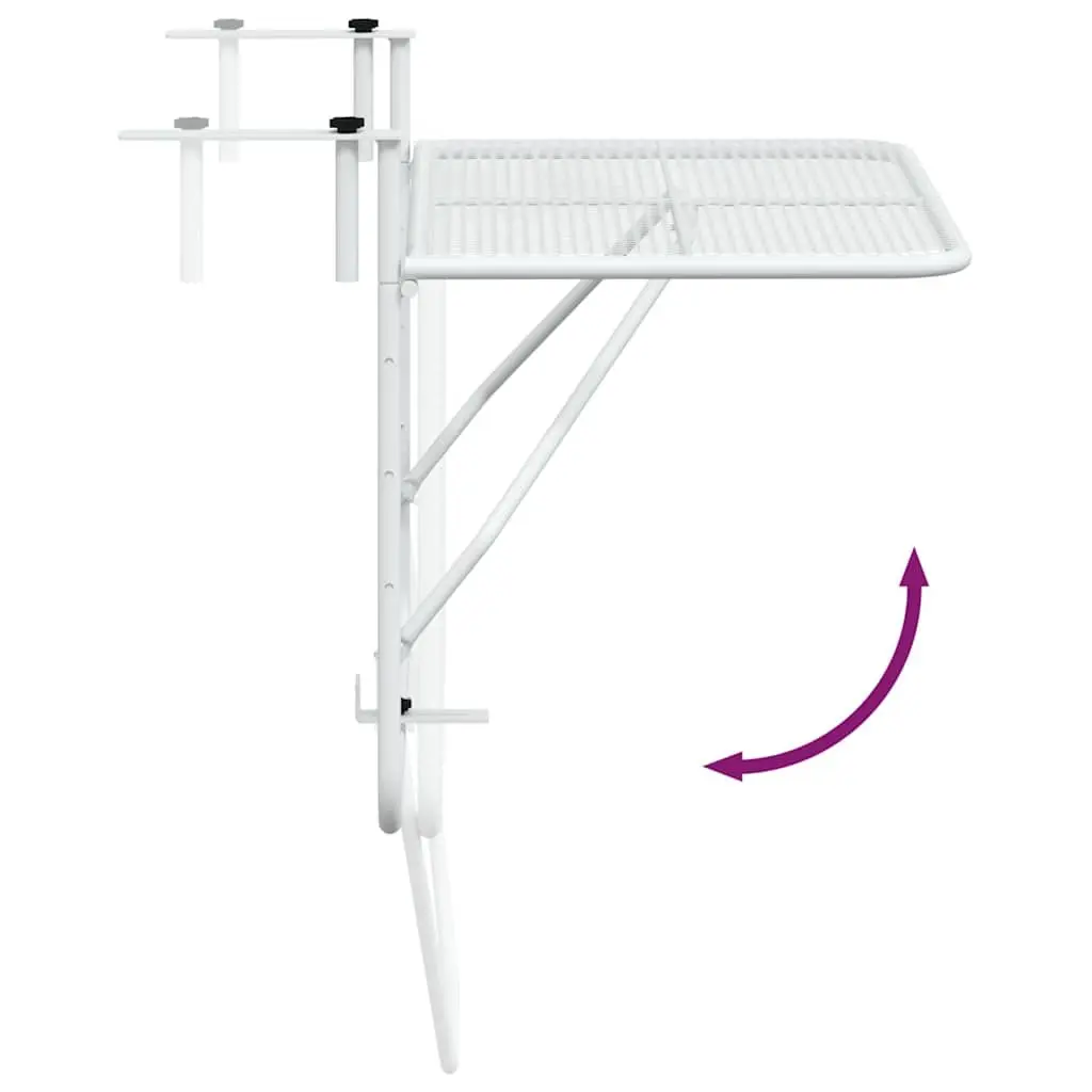 White Foldable Balcony Table for Outdoor Spaces