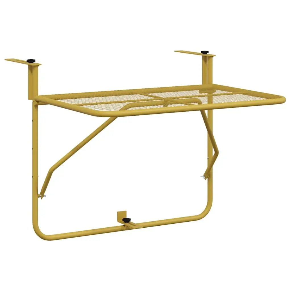 Foldable Gold Steel Balcony Table 60x40cm
