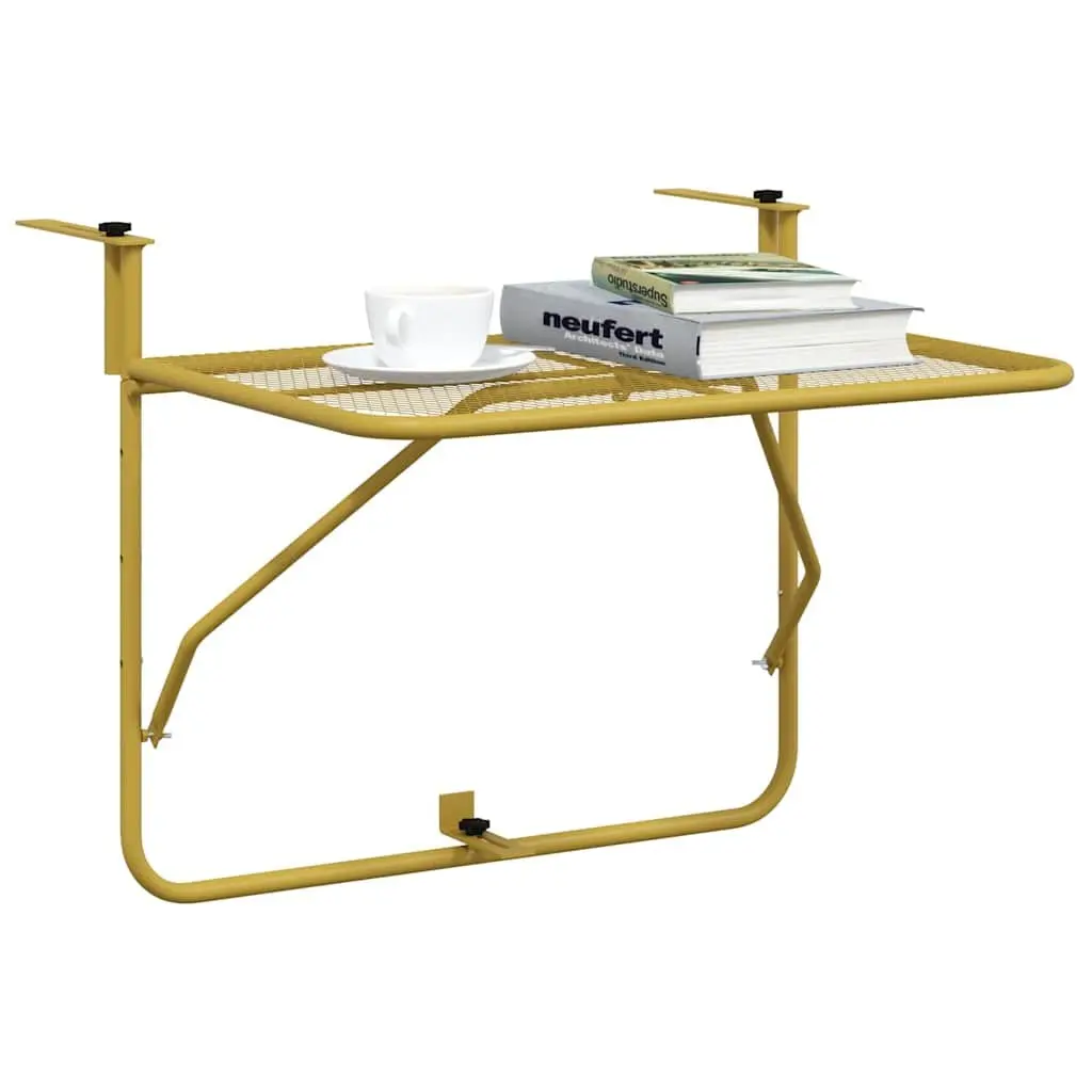 Foldable Gold Steel Balcony Table 60x40cm