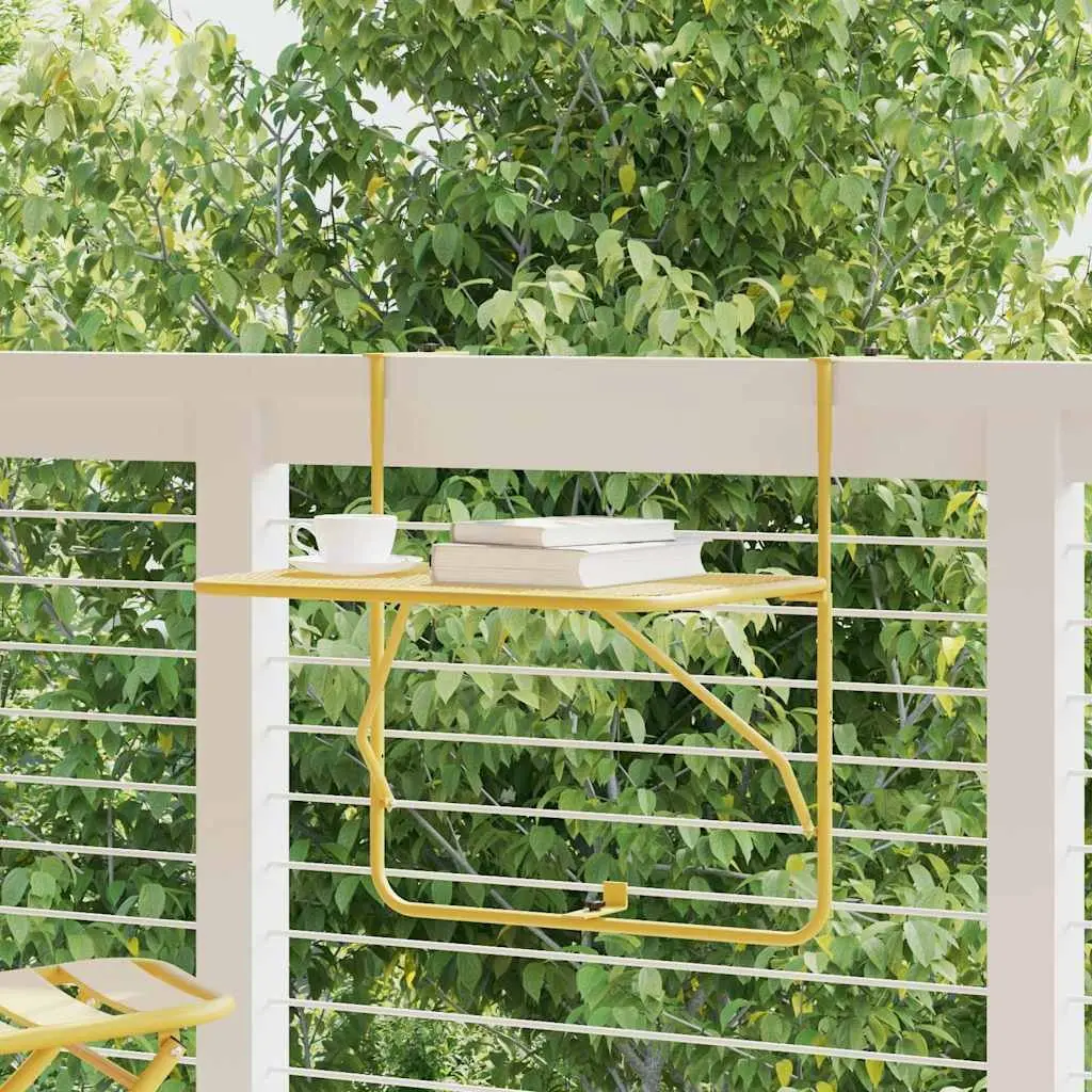 Foldable Gold Steel Balcony Table 60x40cm