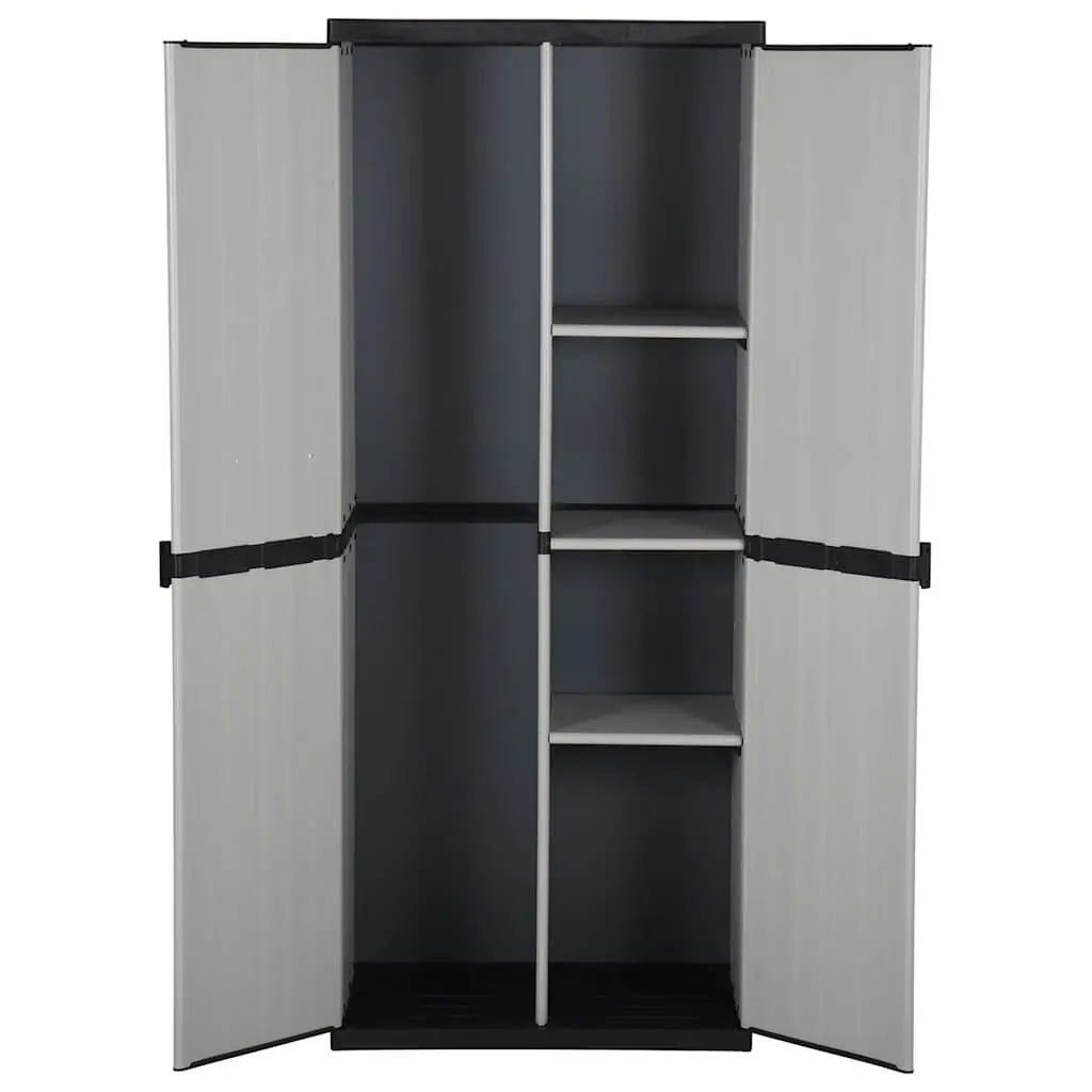 Grey Outdoor Storage Cabinet with 3 Shelves