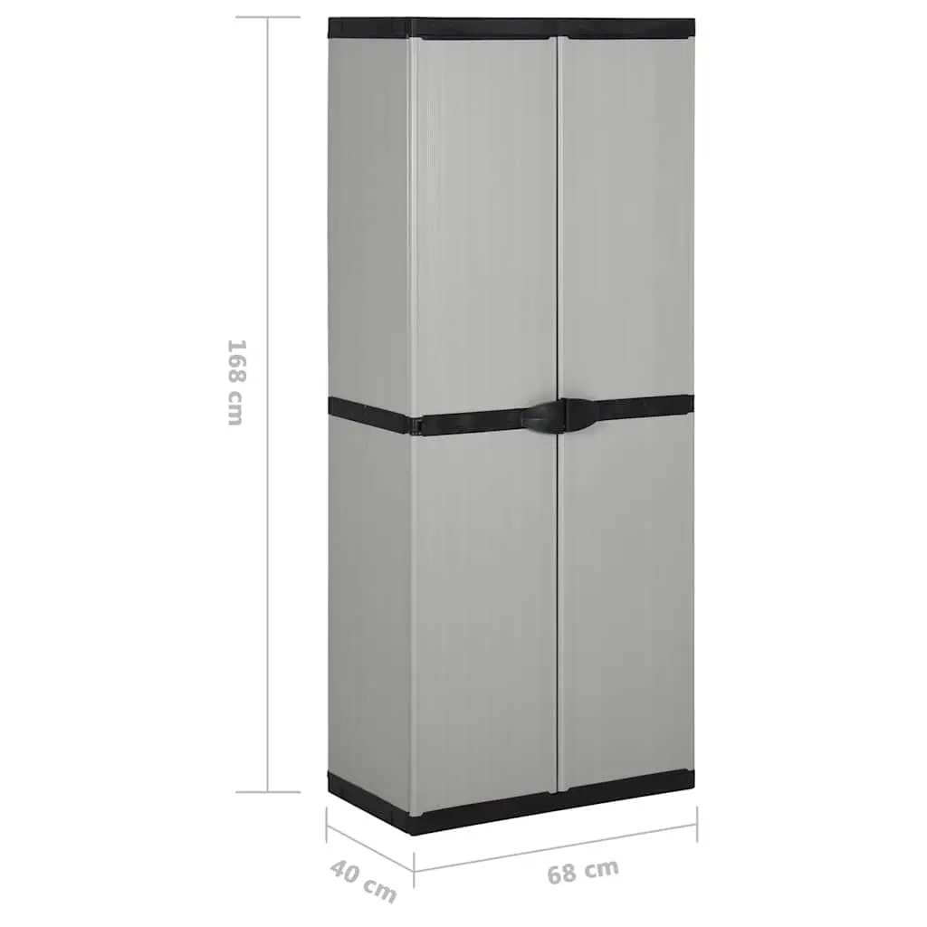 Grey Outdoor Storage Cabinet with 3 Shelves