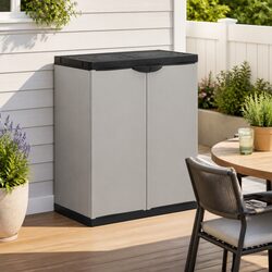 High-Quality Garden Waste Cabinet in Grey and Black