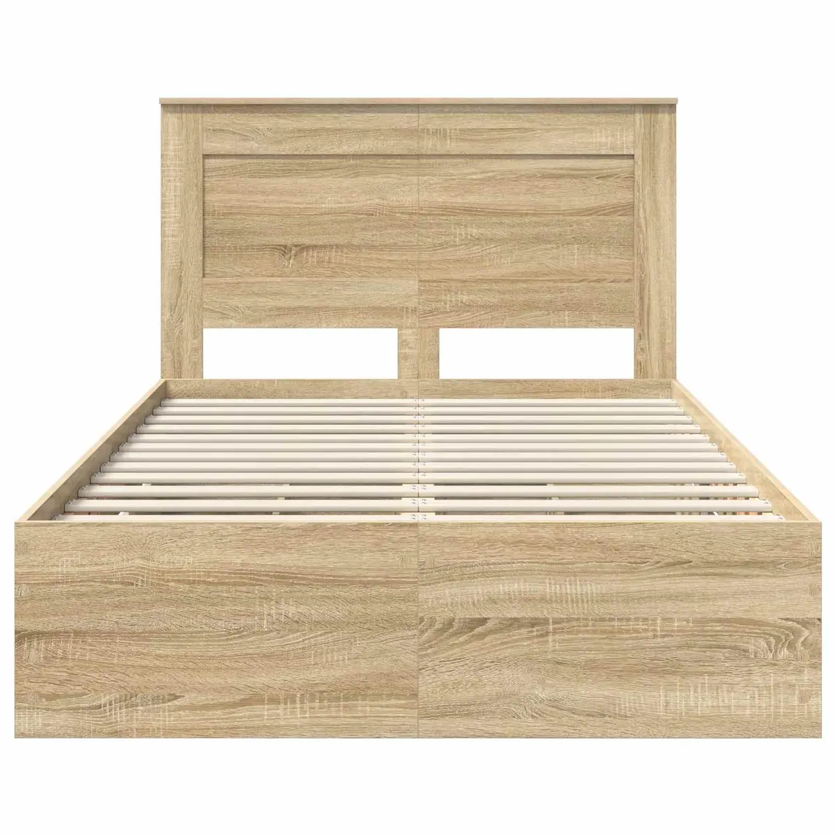 Bed Frame Engineered Wood 135 x 190 cm Sonoma Oak Modern