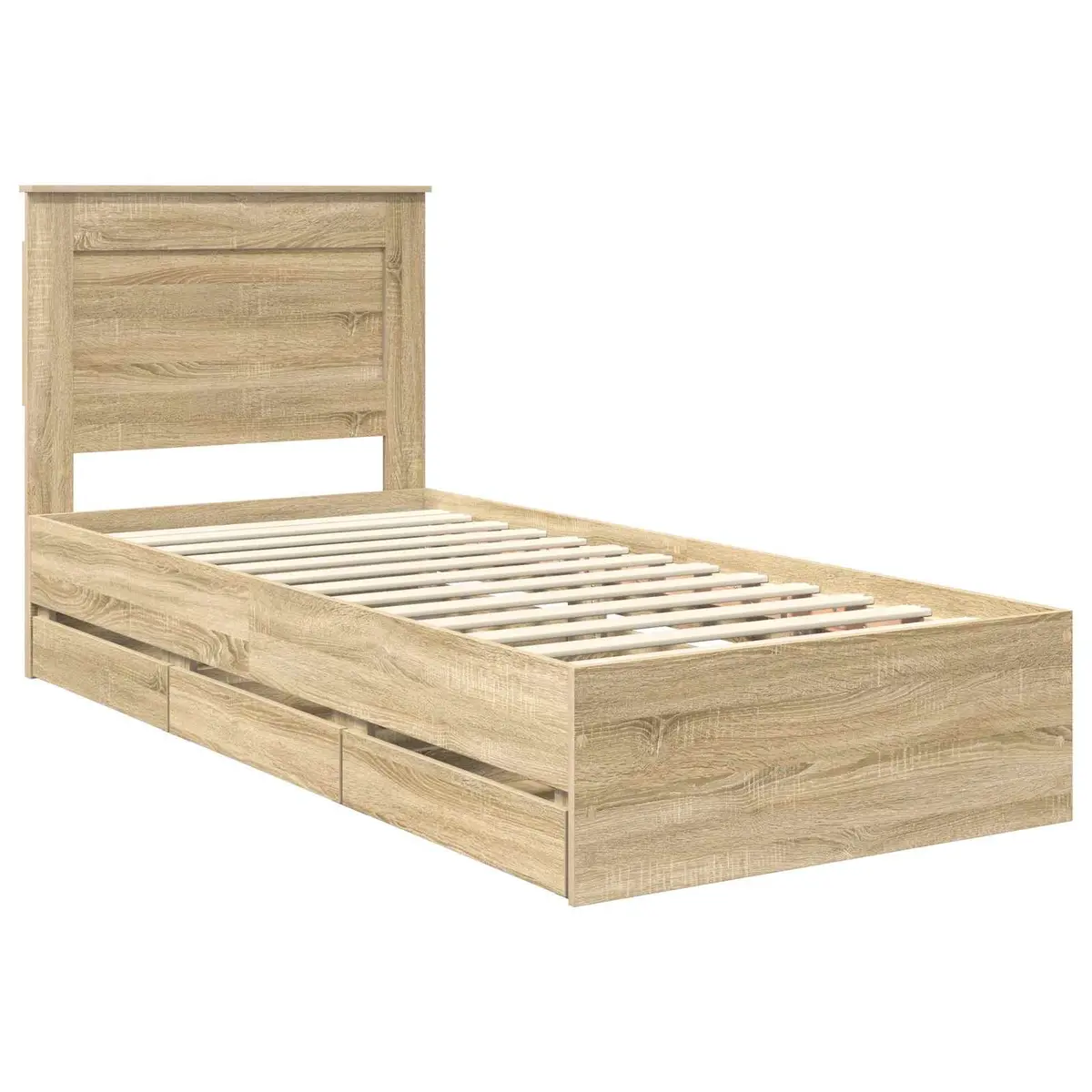 Bed Frame with Storage Drawer 90 x 190 cm