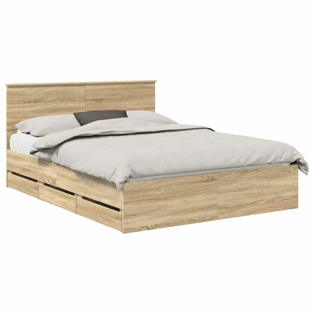 Bed Frame with Storage Drawer in Sonoma Oak 150 x 200 cm