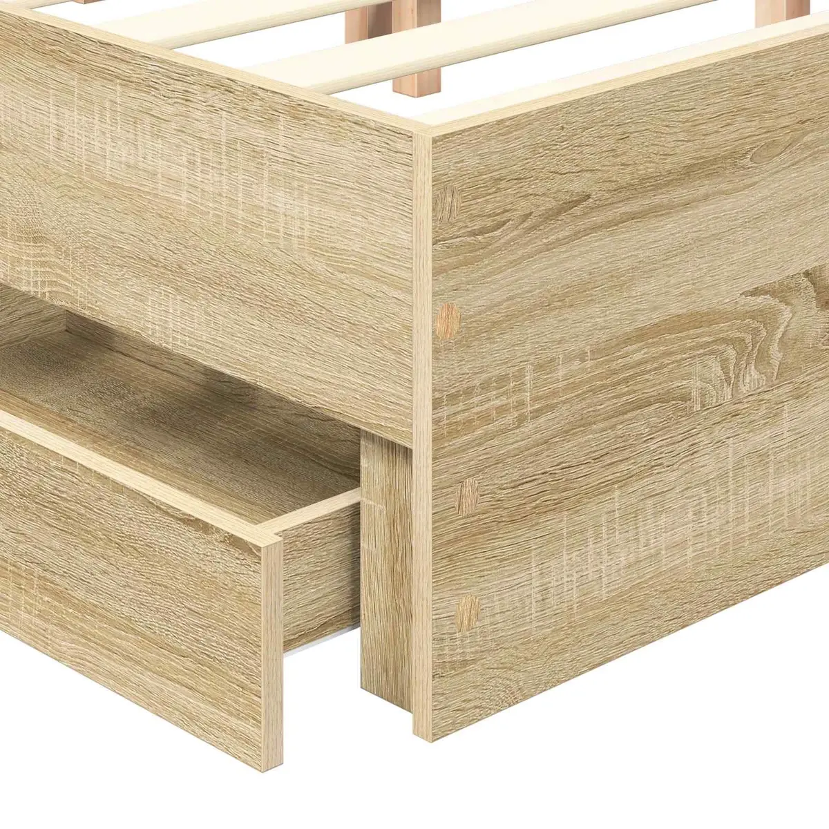 Bed Frame with Storage Drawer in Sonoma Oak 150 x 200 cm