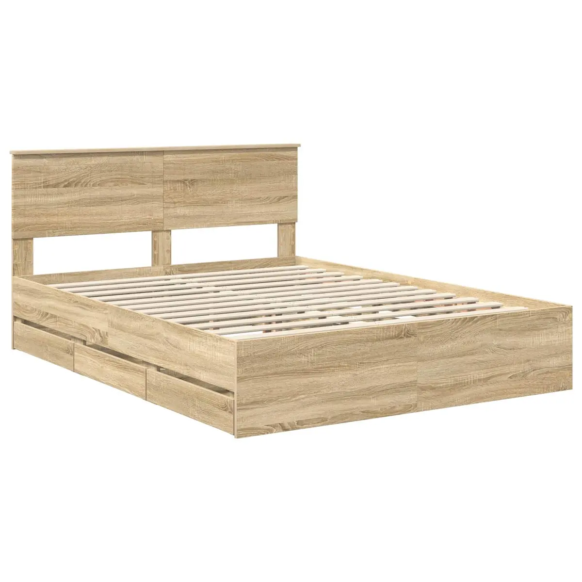 Bed Frame with Storage Drawer in Sonoma Oak 150 x 200 cm