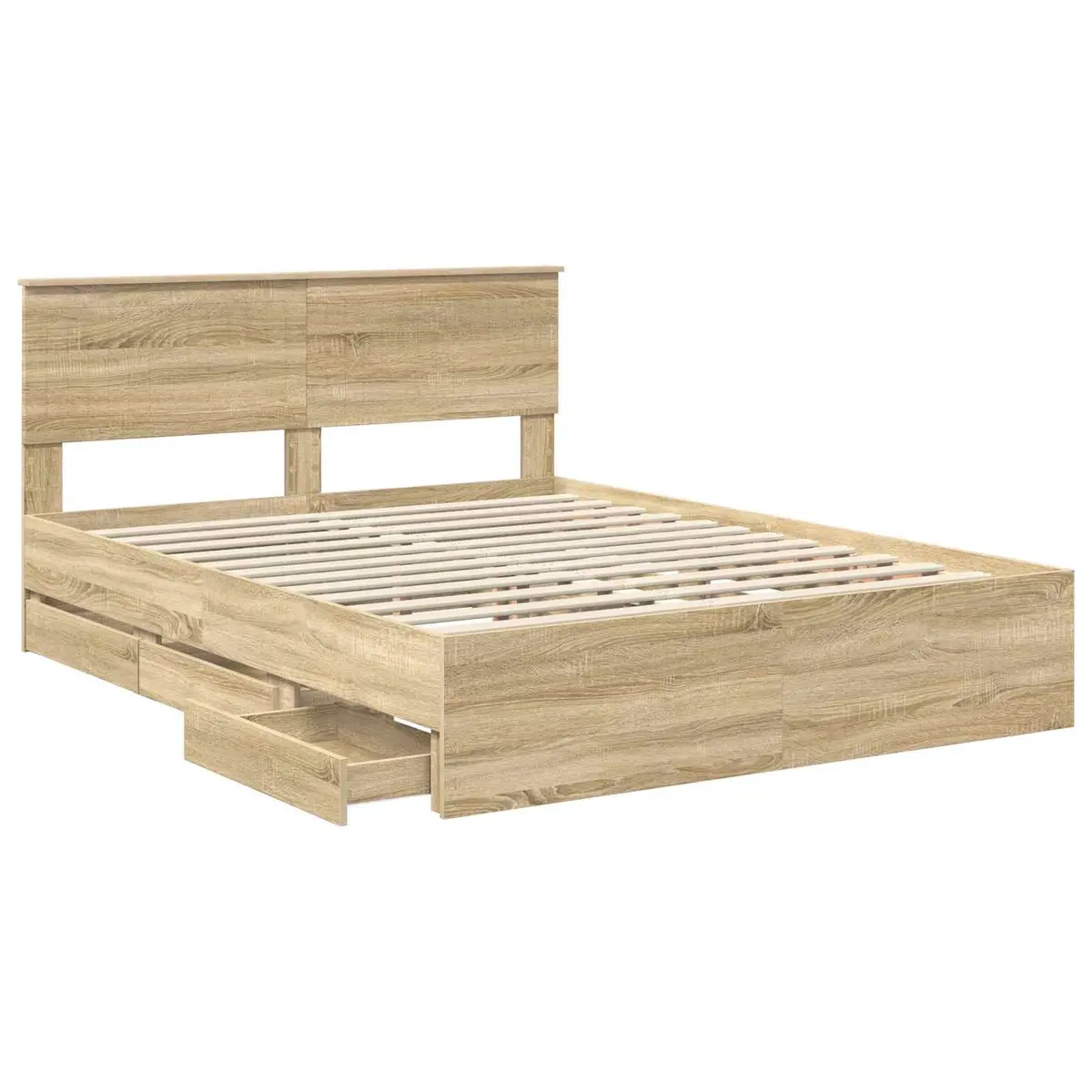 Bed Frame with Storage Drawer in Sonoma Oak 150 x 200 cm