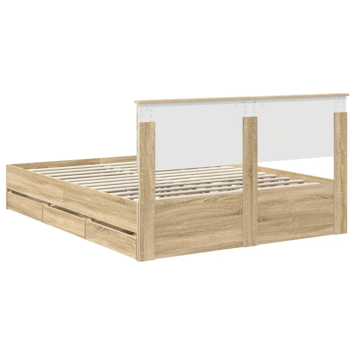Bed Frame with Storage Drawer in Sonoma Oak 150 x 200 cm
