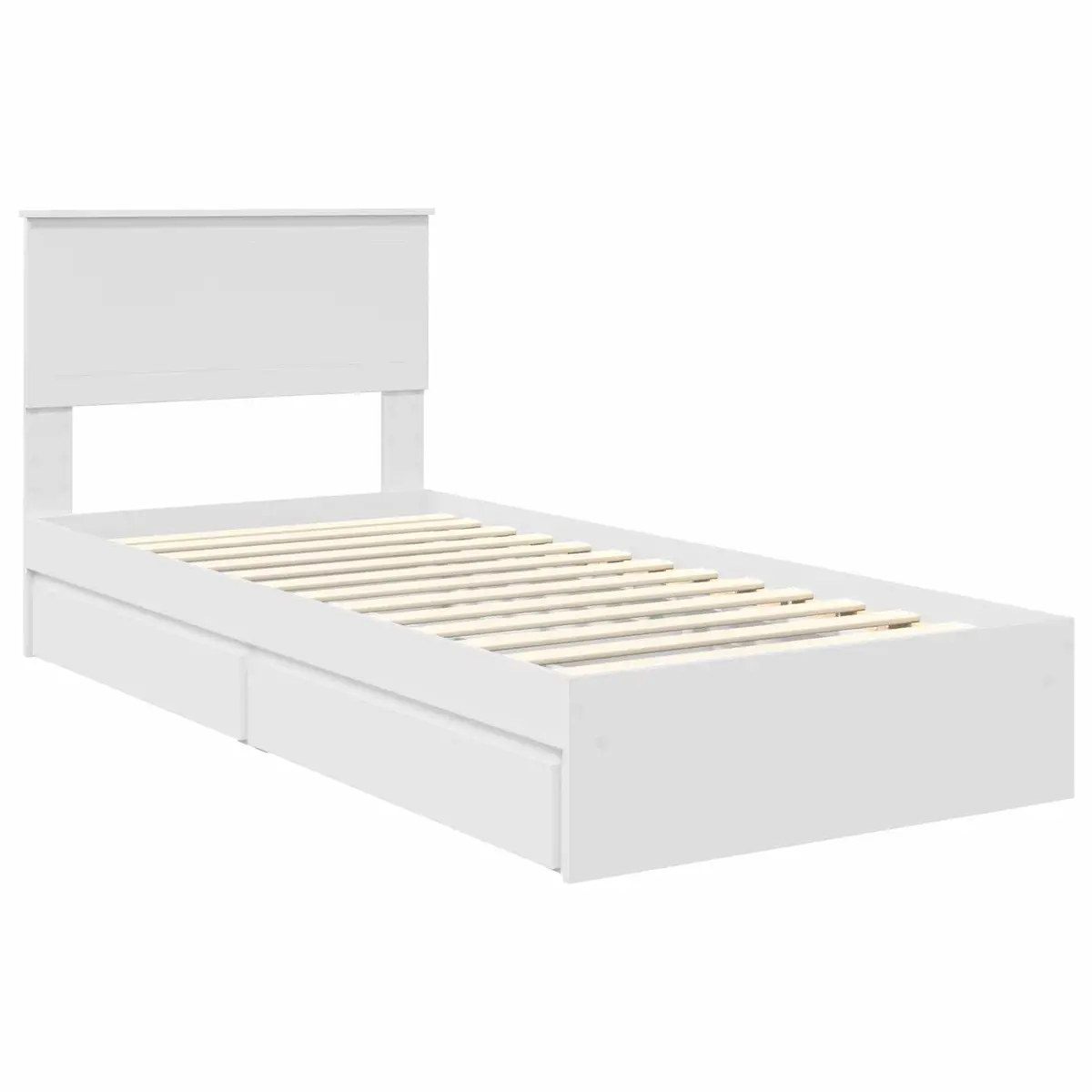 White Storage Bed with Headboard 90 x 190 cm