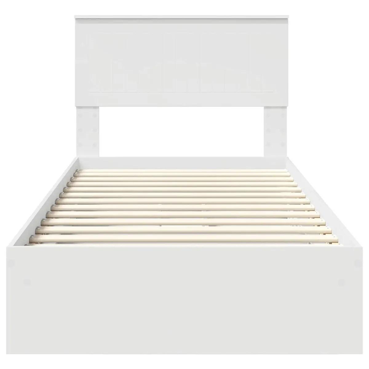 White Storage Bed with Headboard 90 x 190 cm