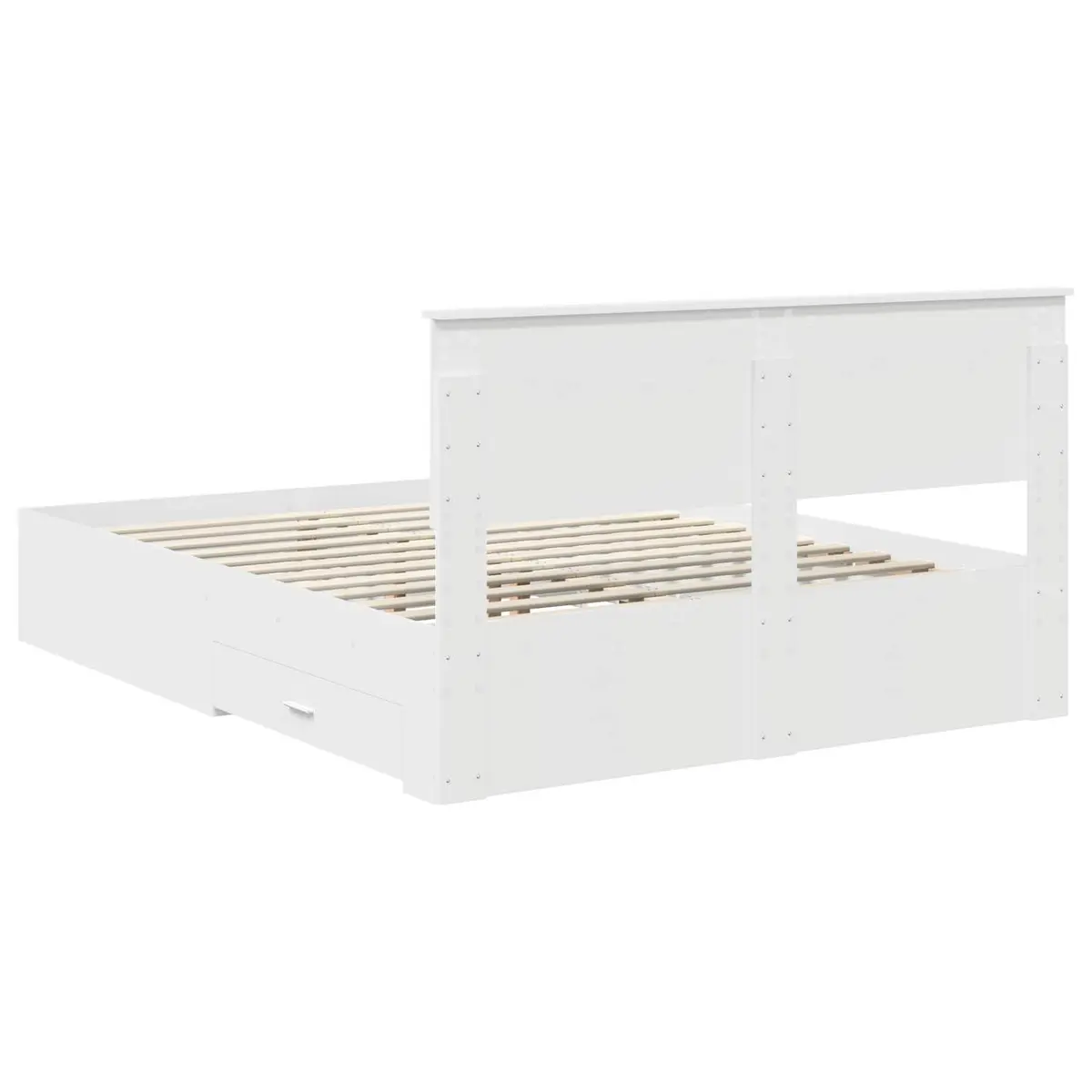 White Bed Frame with Storage Drawers 150 x 200 cm