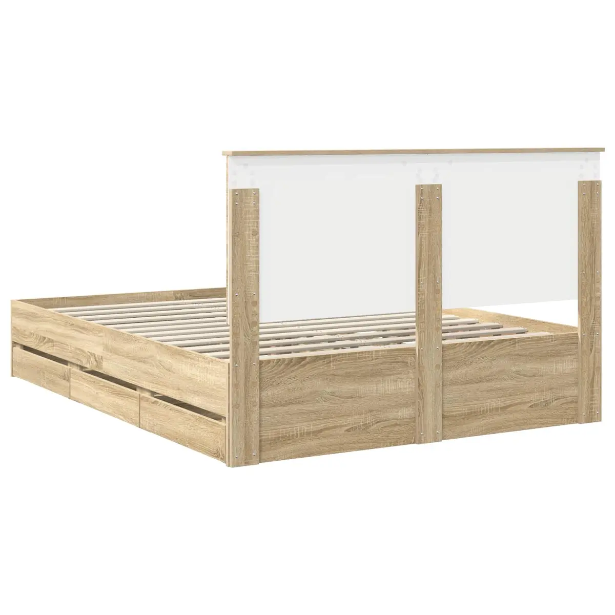 Sonoma Oak Bed Frame with Drawer Storage 150 x 200 cm