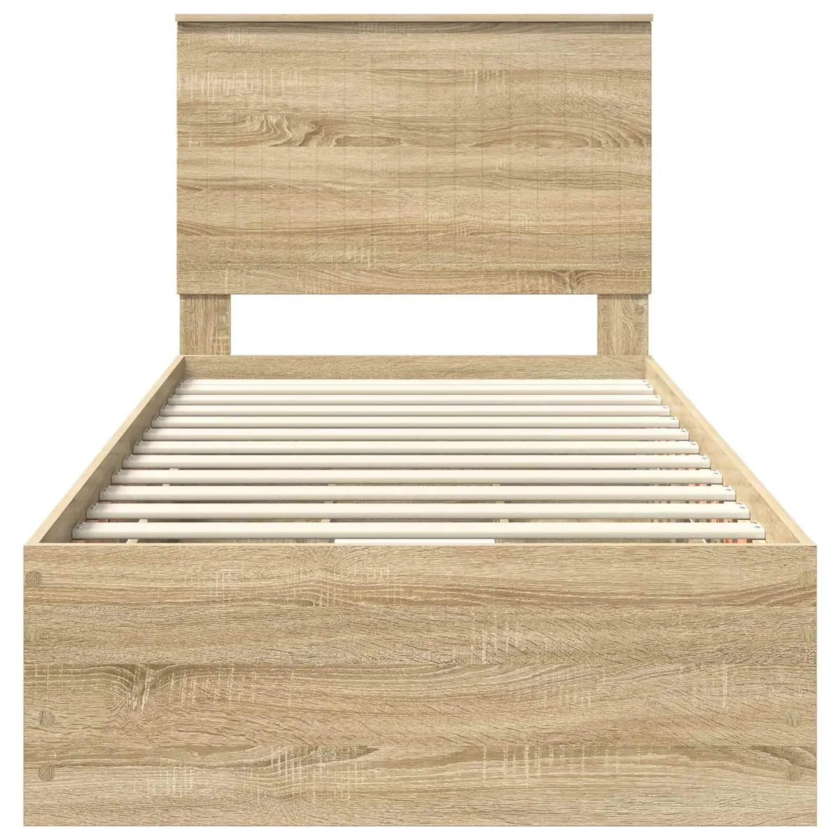 Sonoma Oak Bed Frame with Integrated Drawer Storage 90 x 190 cm