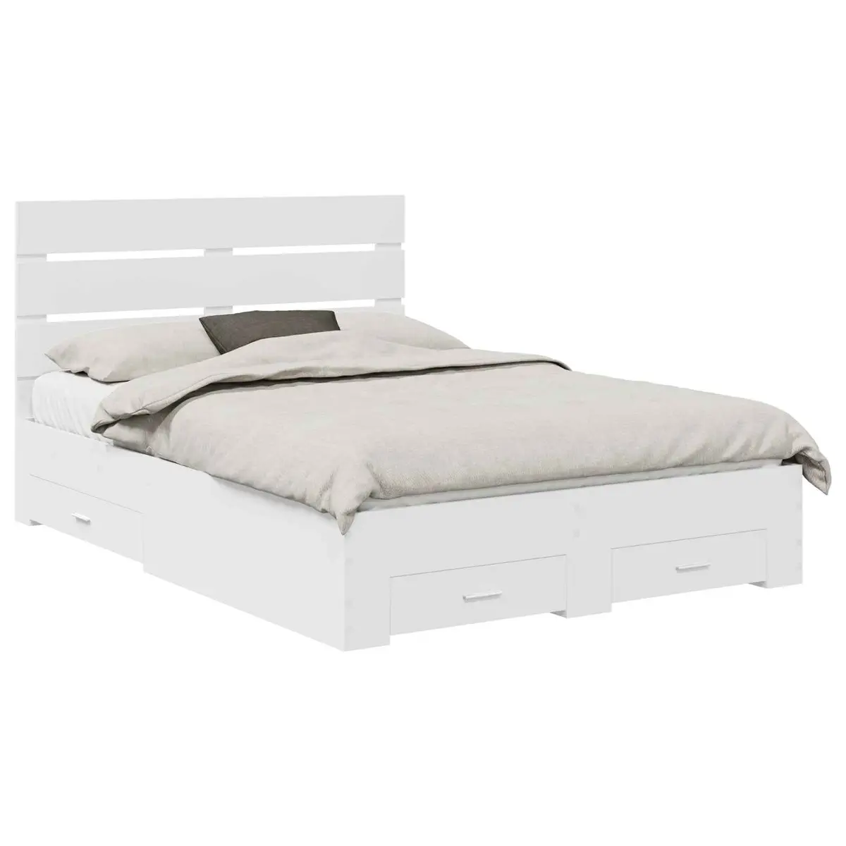 Engineered Wood Bed Frame with Drawers 150x200cm