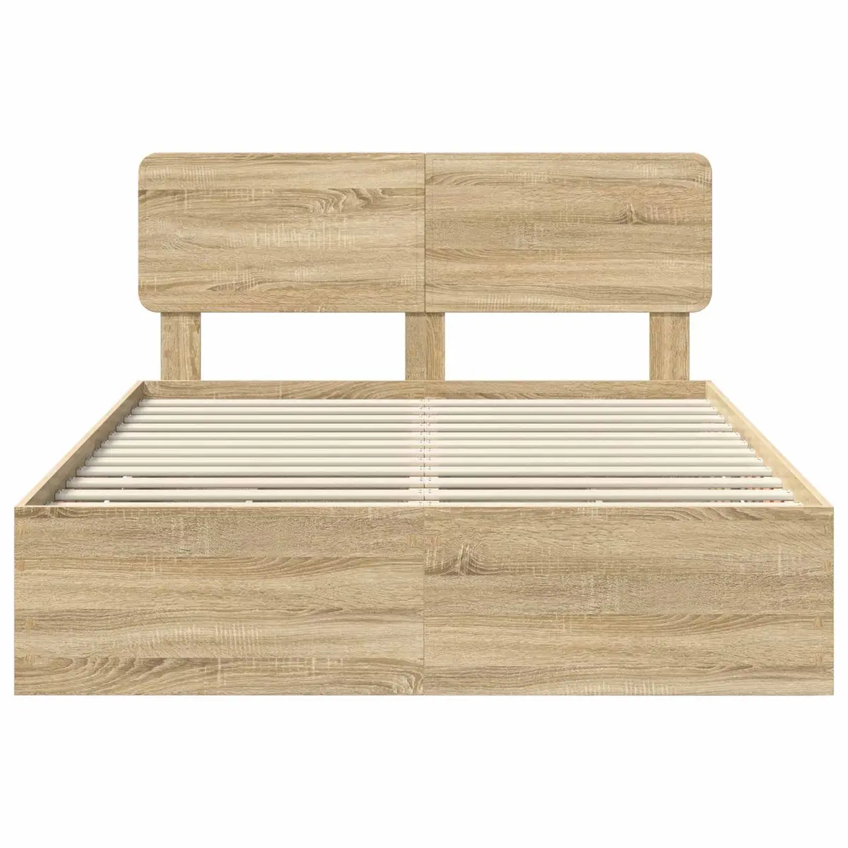 Engineered Wood Bed Frame with Hidden Storage Drawers