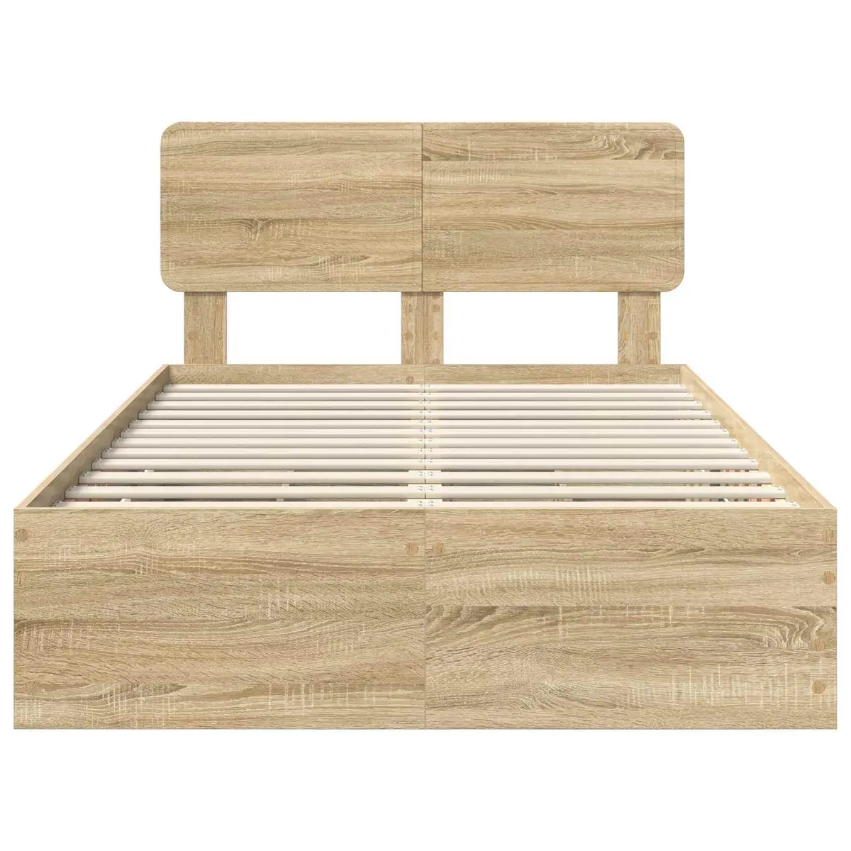 Bed Frame Engineered Wood 135 x 190 cm Brown