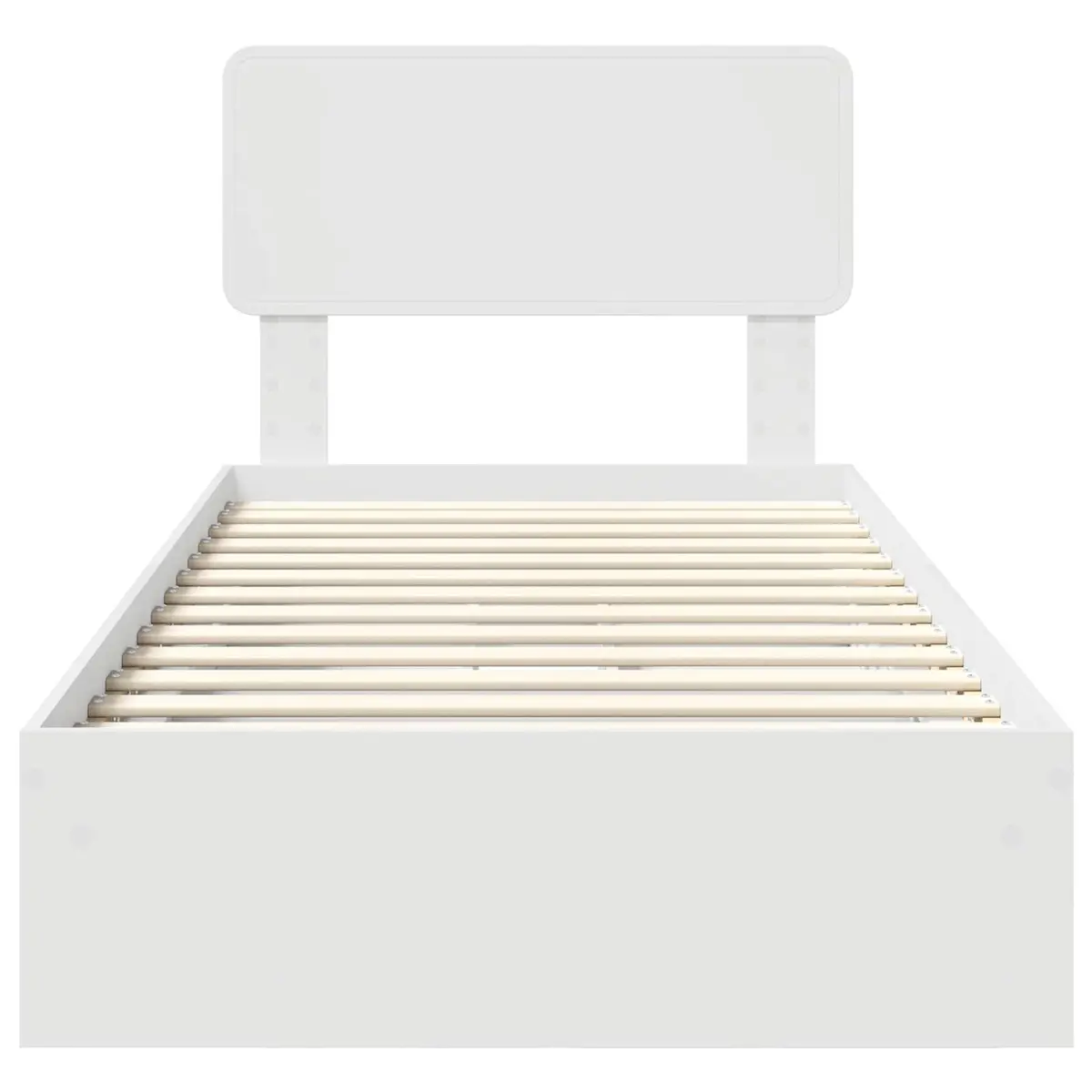 White Storage Bed Frame with Drawers 90 x 190 cm