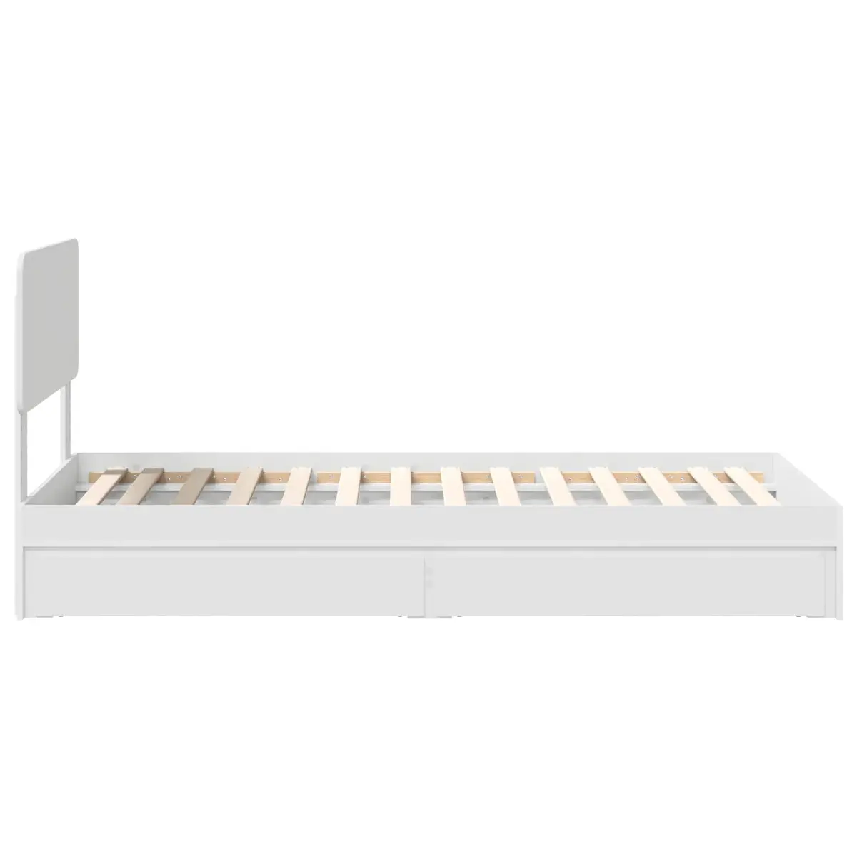 White Storage Bed Frame with Drawers 90 x 190 cm