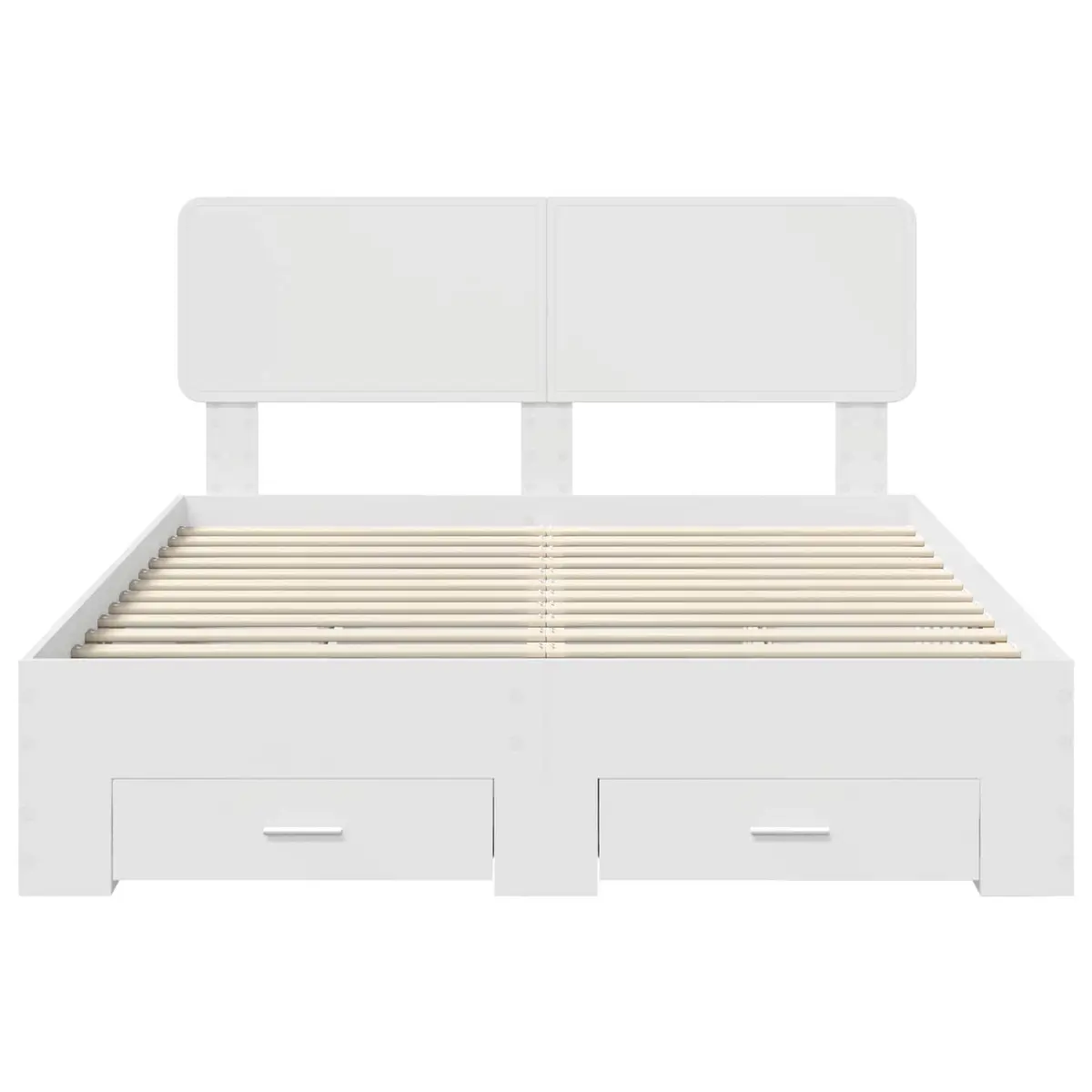 White Bed Frame with Storage Drawers 150 x 200 cm