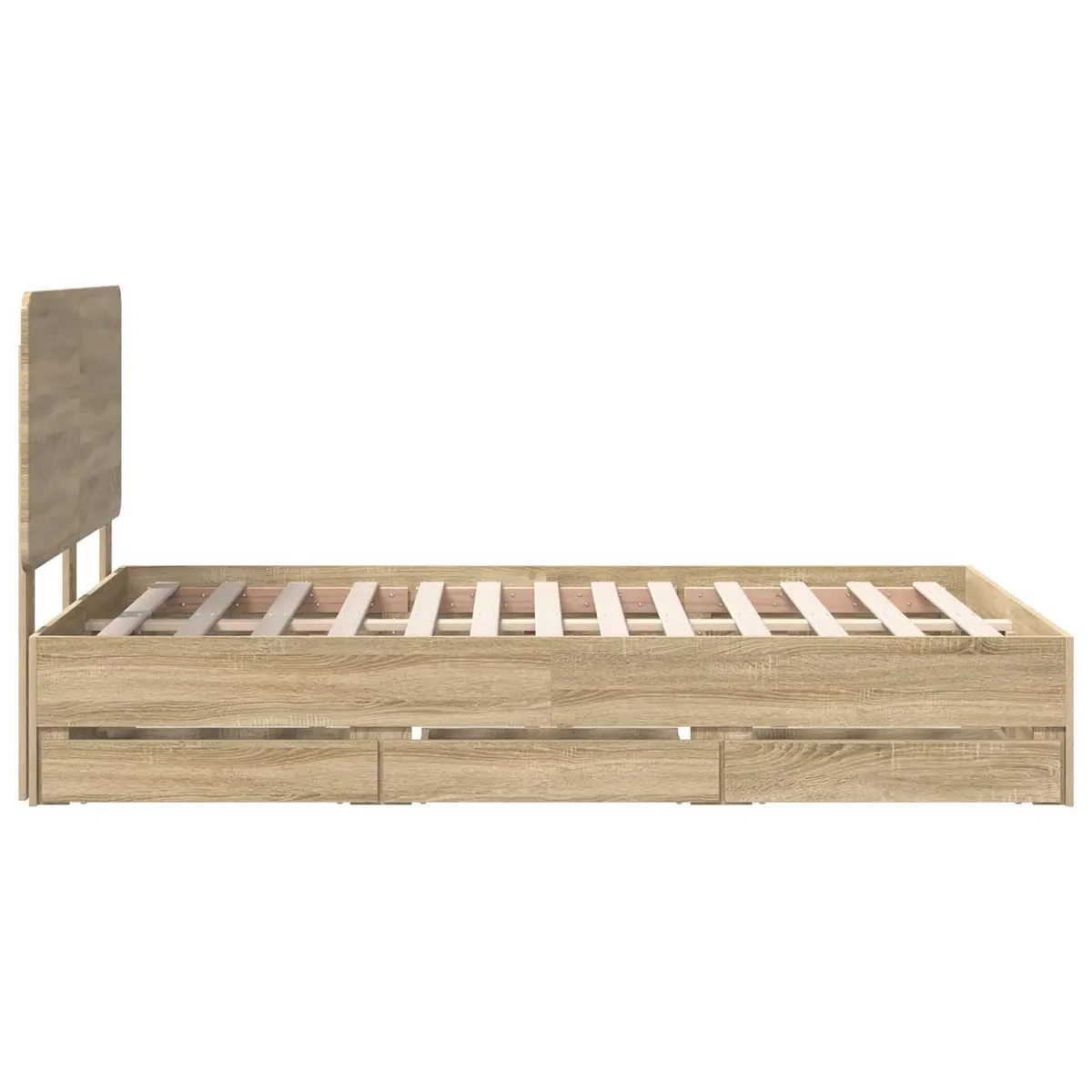 Bed Frame Engineered Wood 135 x 190 cm Sonoma Oak