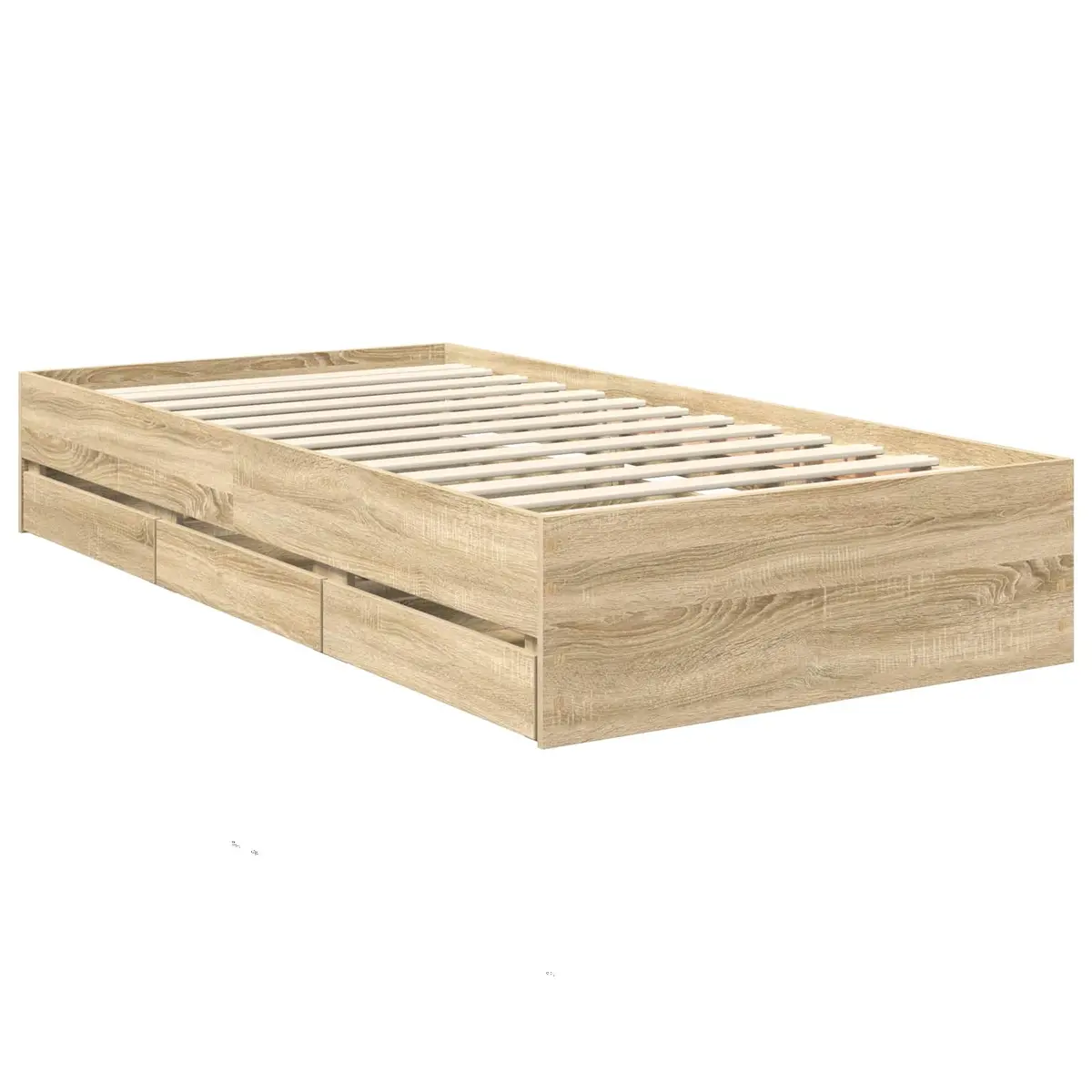 Bed Frame Engineered Wood 90 x 190 cm Brown