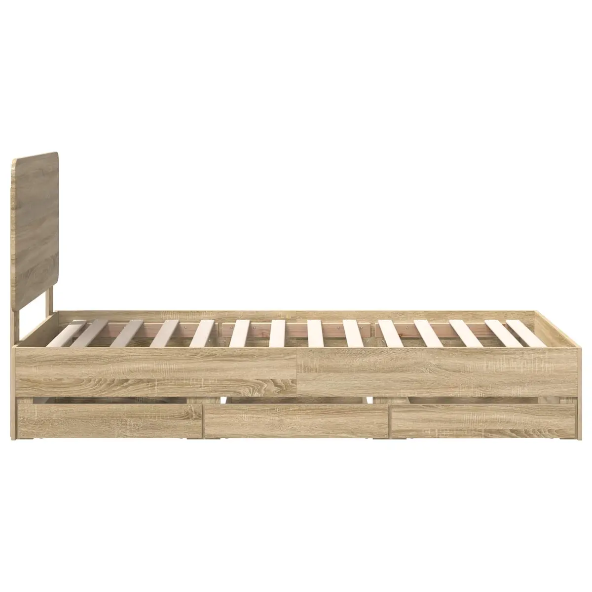 Bed Frame Engineered Wood 90 x 190 cm Brown