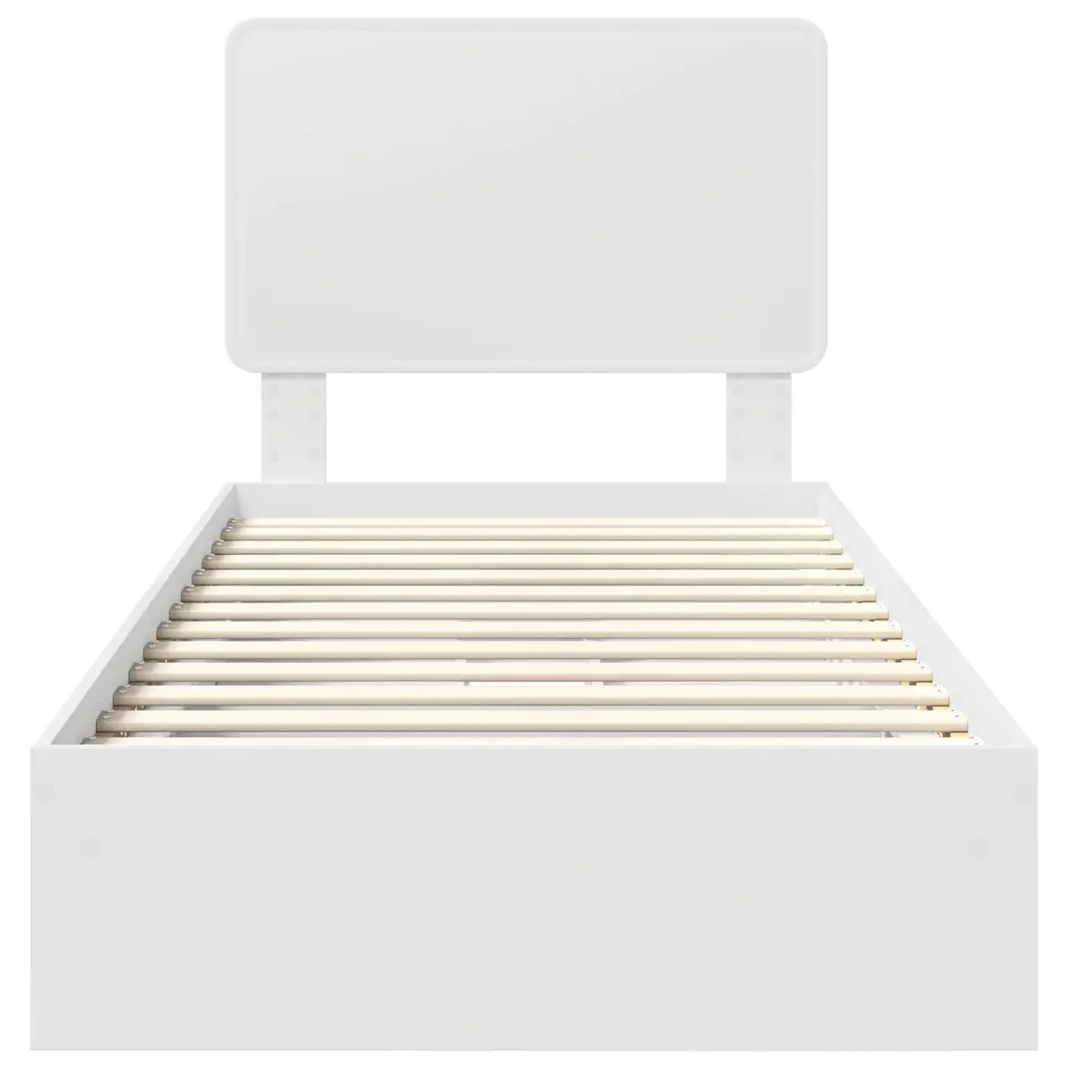 White Storage Bed Frame 90 x 190 cm