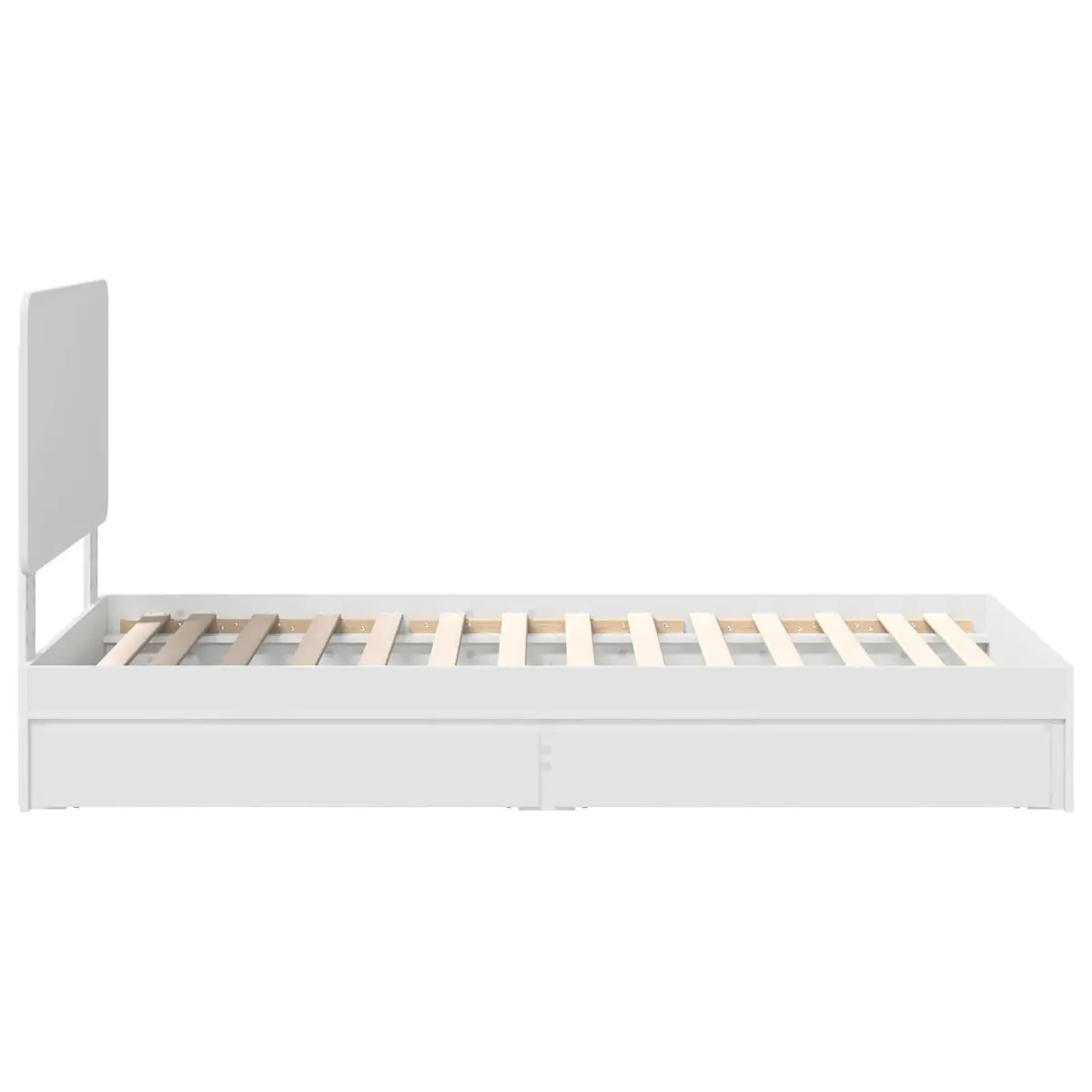 White Storage Bed Frame 90 x 190 cm