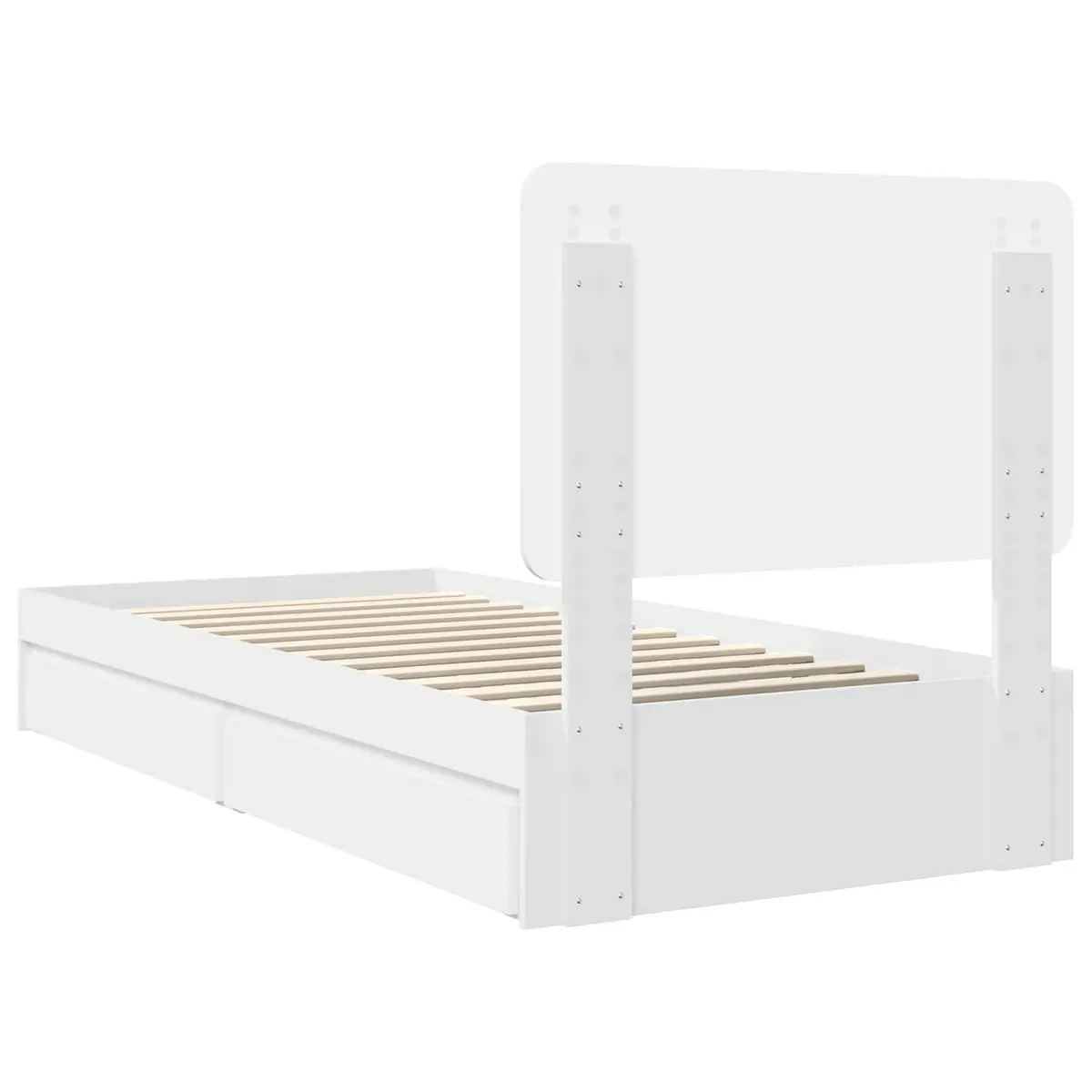 White Storage Bed Frame 90 x 190 cm