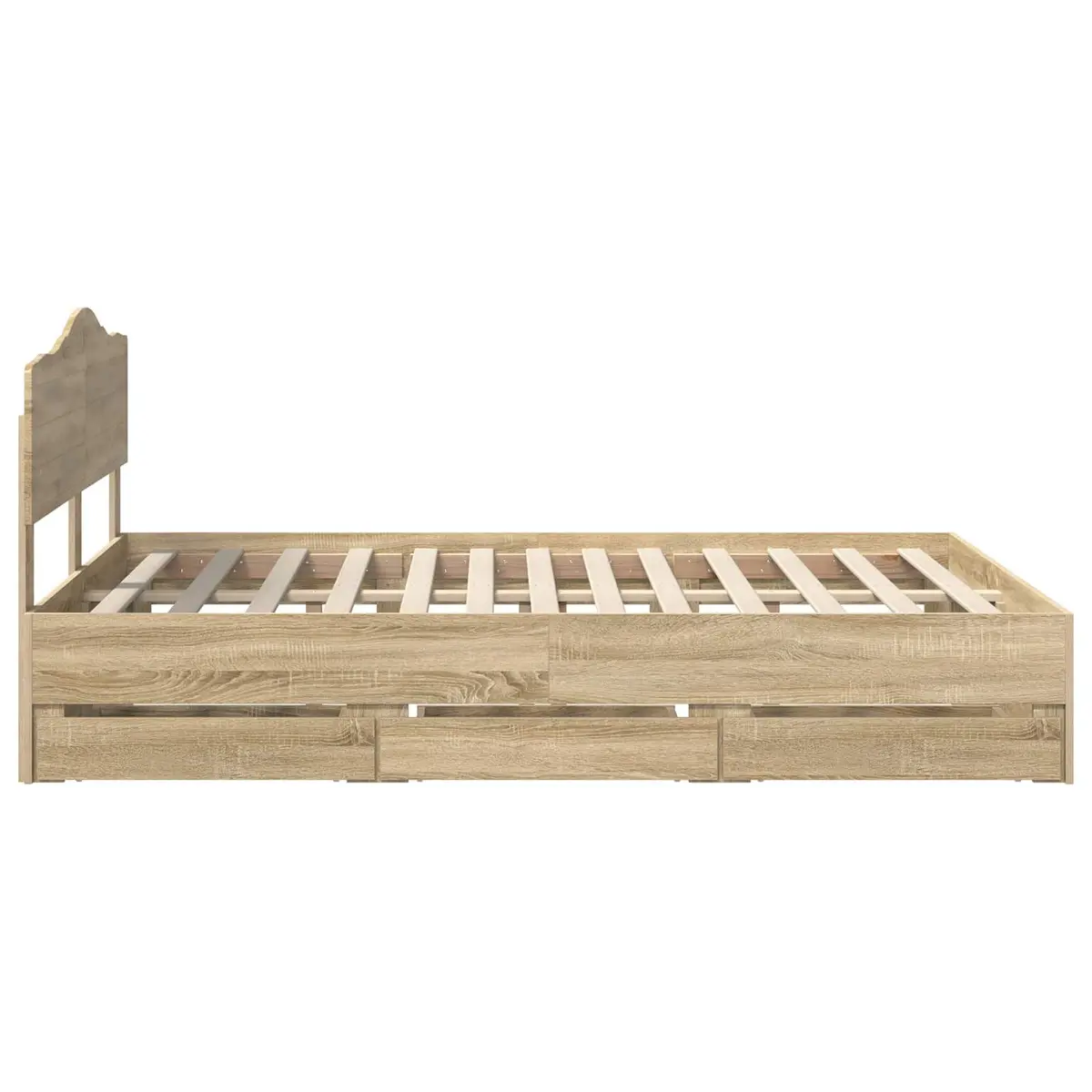Bed Frame Engineered Wood 150 x 200 cm Sonoma Oak with Storage Drawer