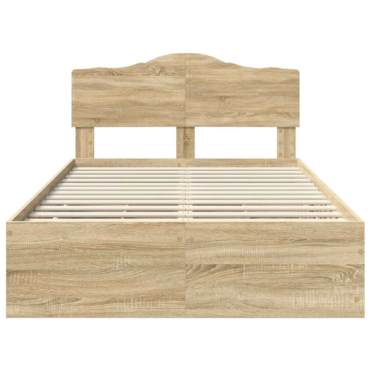 Bed Frame Engineered Wood 135 x 190 cm Brown