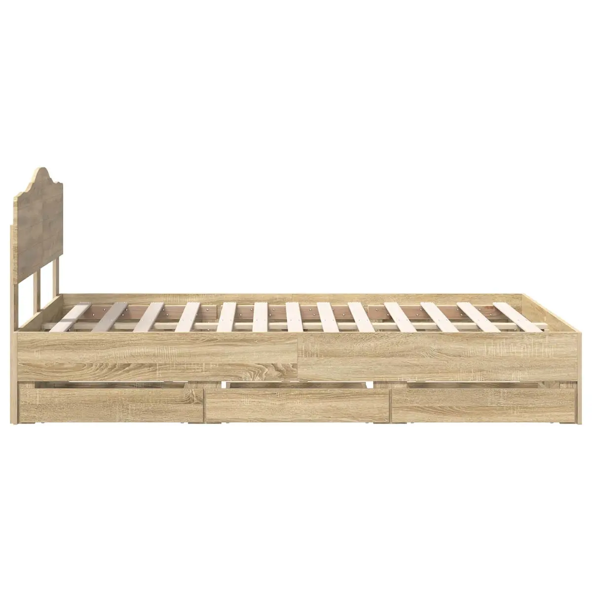 Bed Frame Engineered Wood 135 x 190 cm Brown